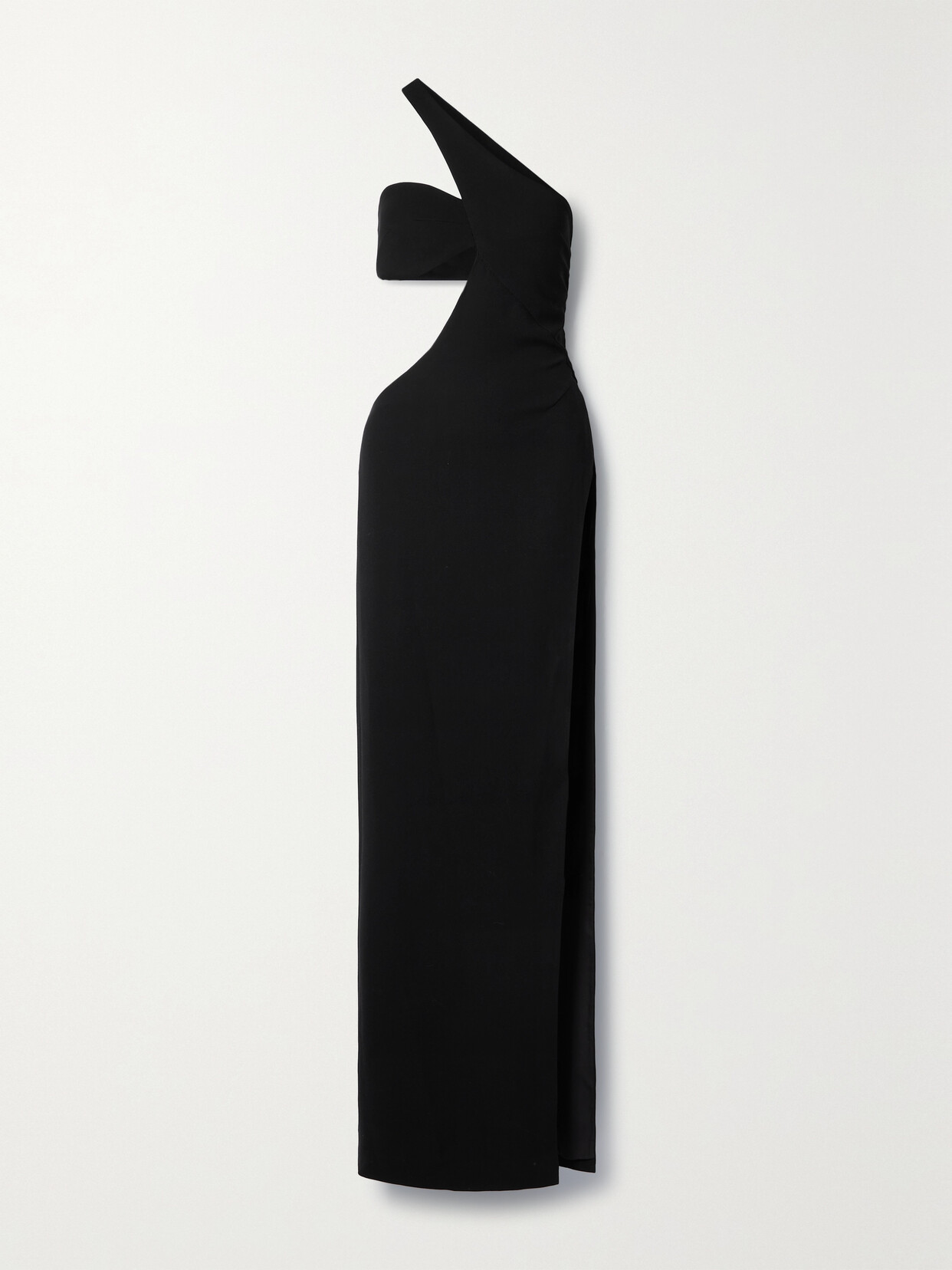 Monot Womens Black One-shoulder Cut-out Crepe Maxi Dress 8 In Black