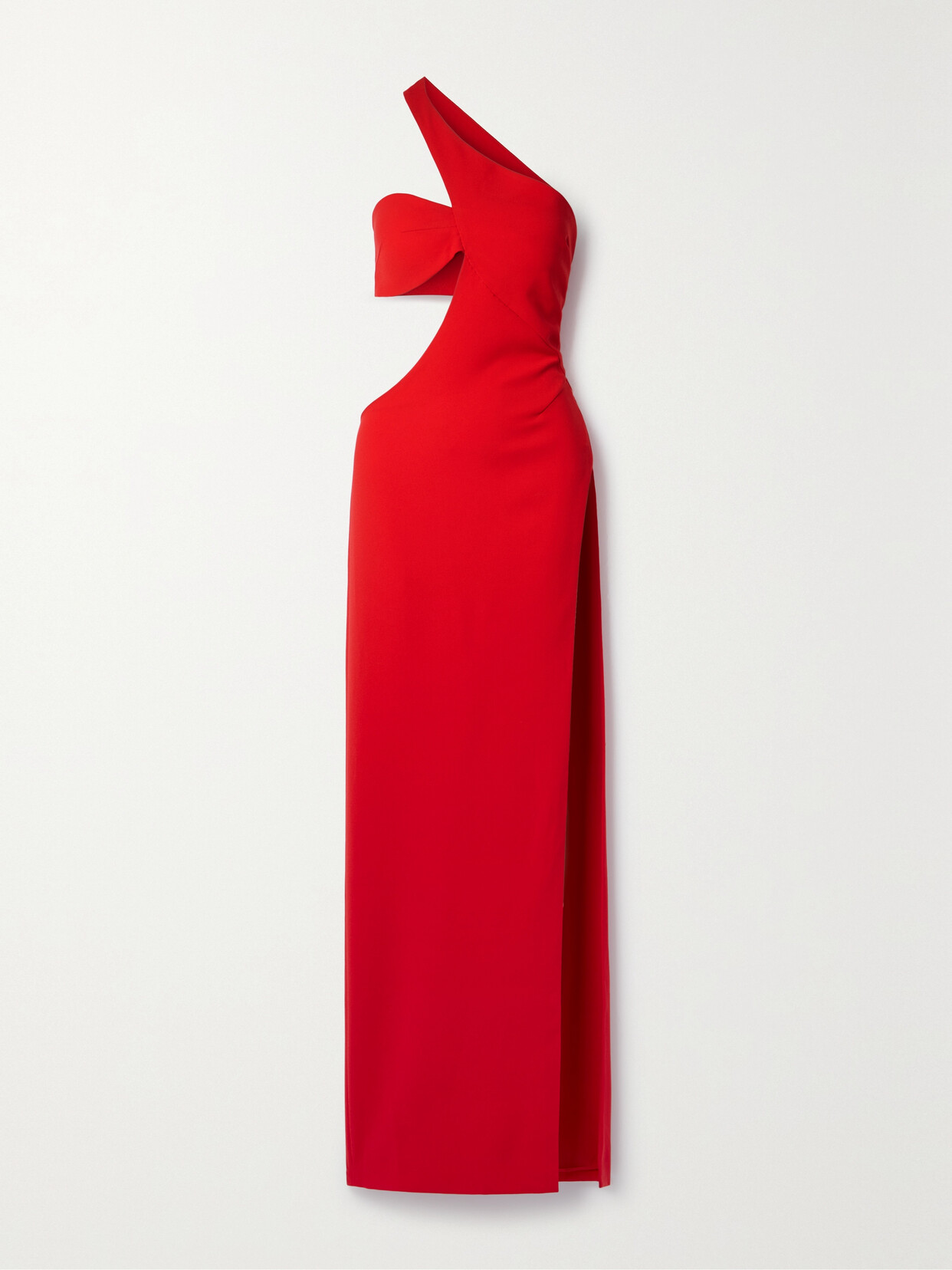 Mônot - One-shoulder Cutout Crepe Gown - Red