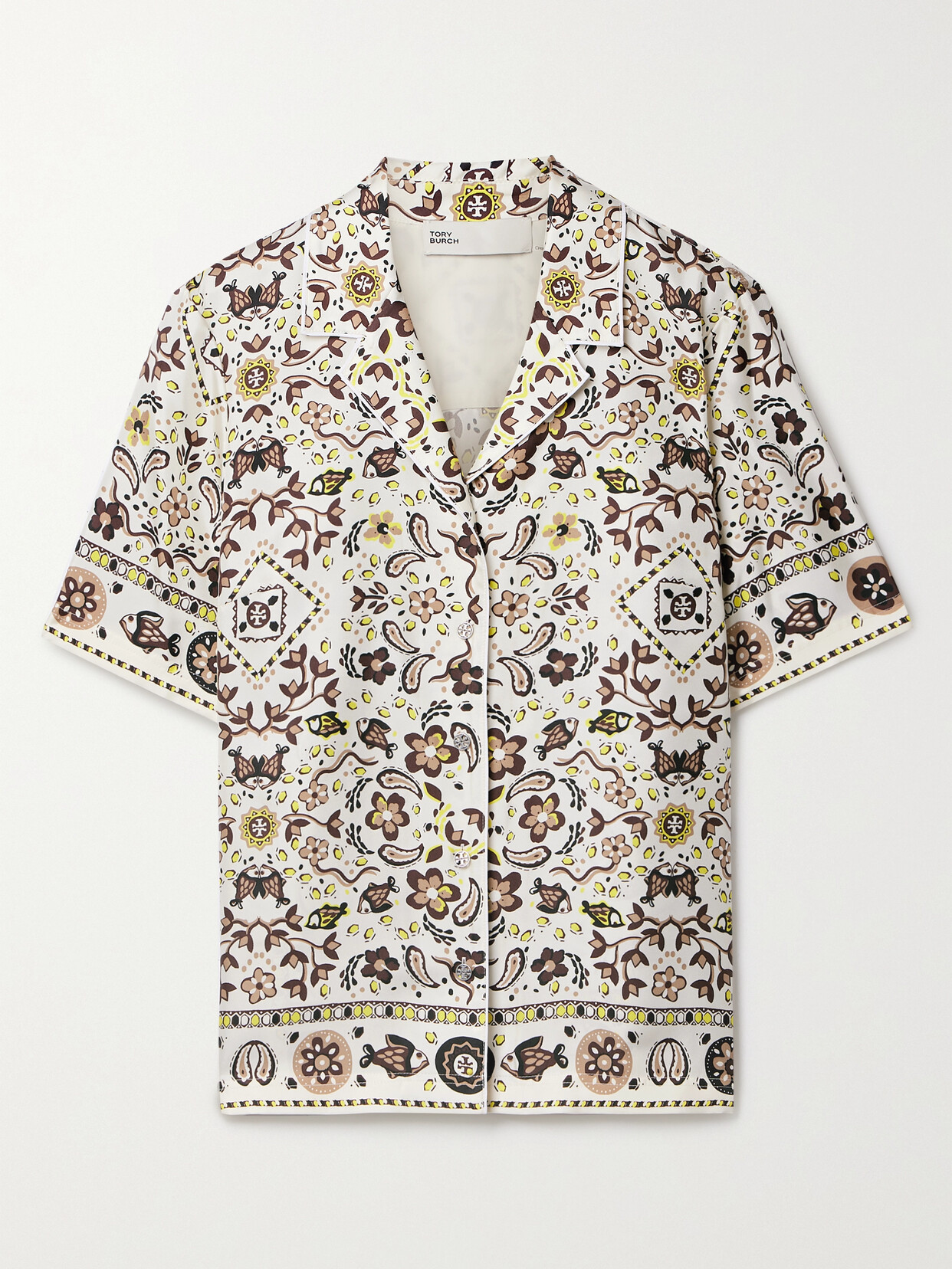 TORY BURCH PRINTED SILK-TWILL SHIRT