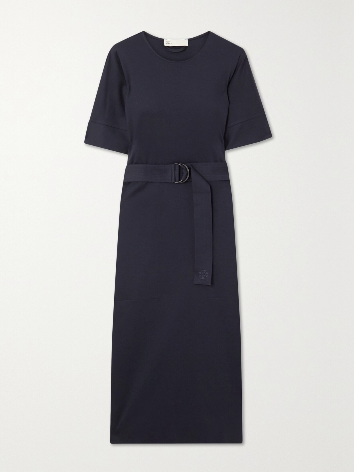 Tory Burch - Belted Cotton Midi Dress - Blue