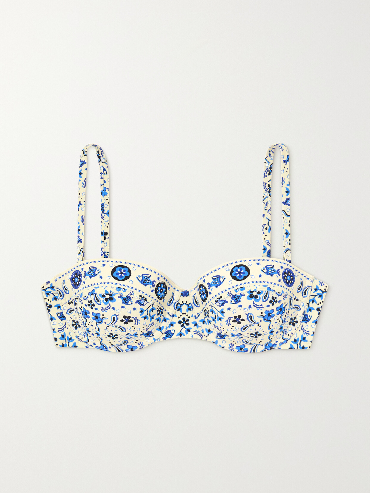 Tory Burch Printed Underwired Bikini Top - Blue