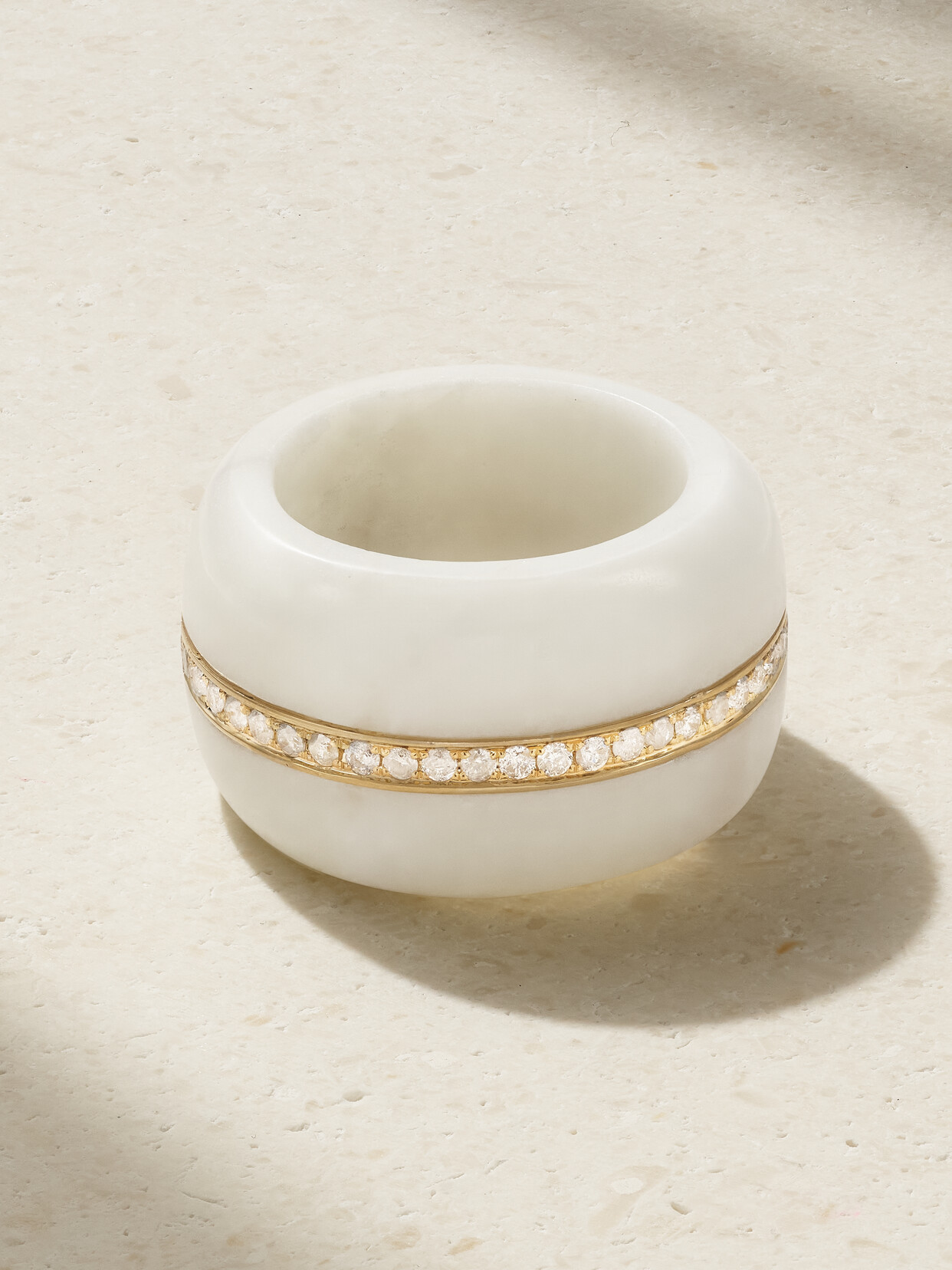 By Pariah + Net Sustain 14-karat Recycled Gold, Marble And Diamond Ring