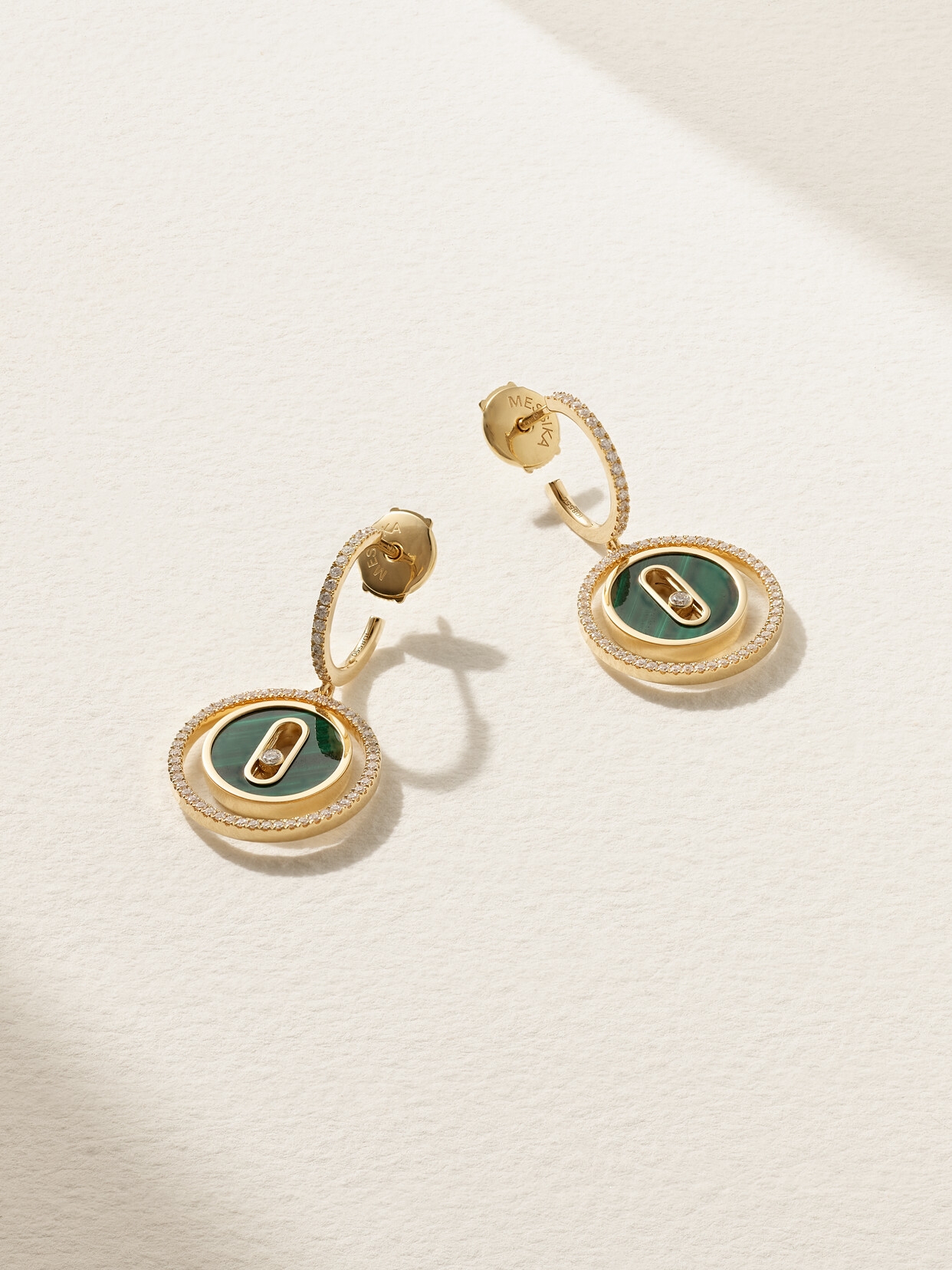 Messika - Lucky Move 18-karat Gold, Malachite And Diamond Earrings - One size