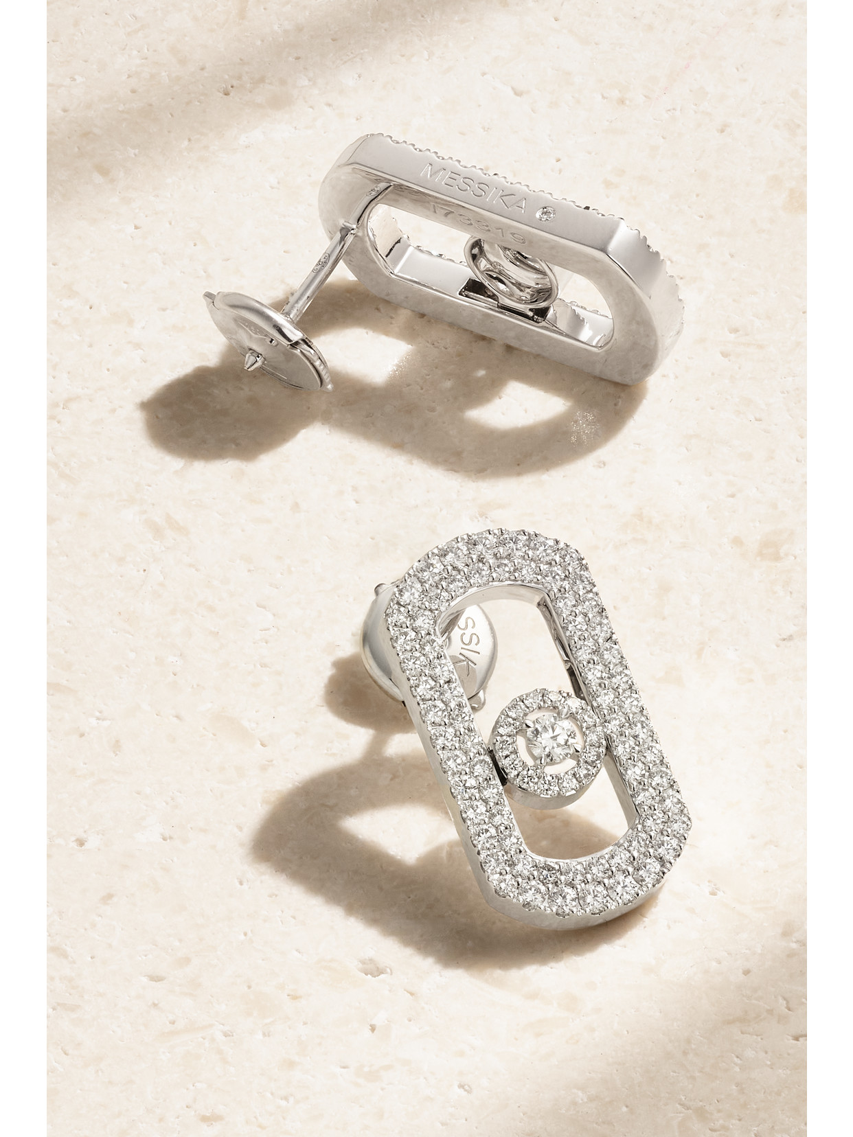 Messika Move Citizen 18-karat White Gold Diamond Earrings In Gold
