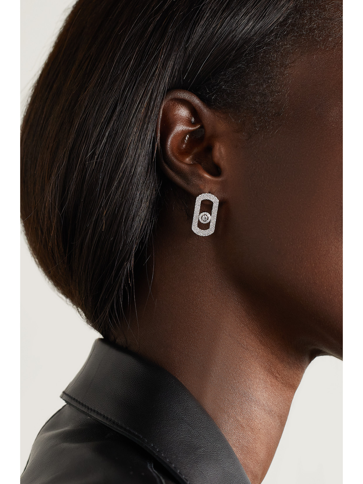 Messika Move Citizen 18-karat White Gold Diamond Earrings In Gold