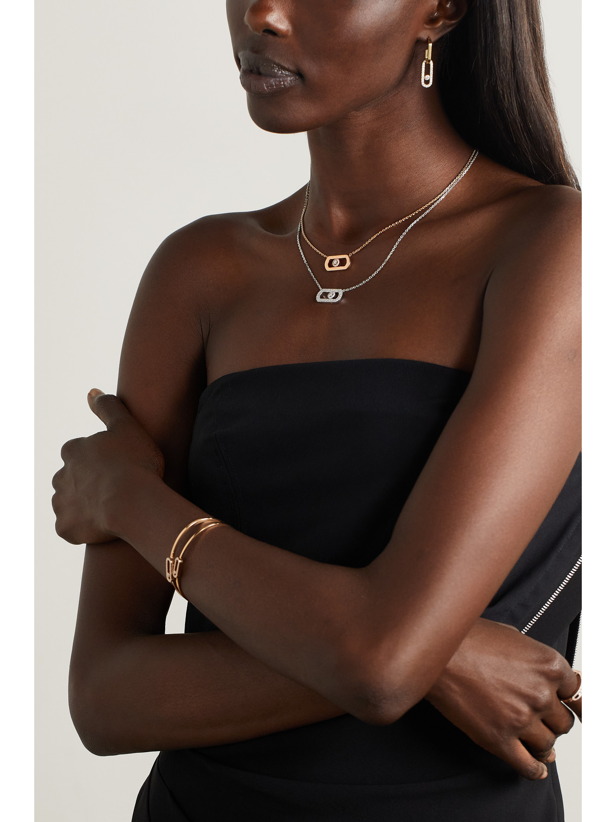 Messika Move Citizen 18-karat Rose Gold Diamond Necklace In Gold