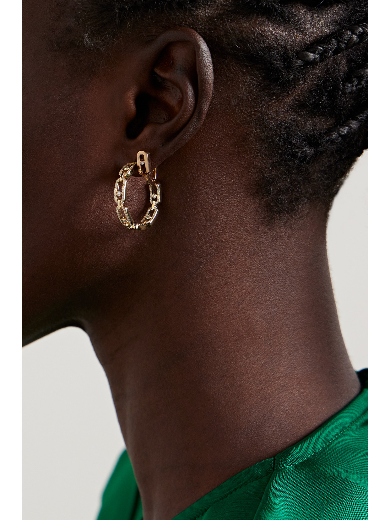 Messika Small Move Link 18-karat Gold Diamond Hoop Earrings In Gold