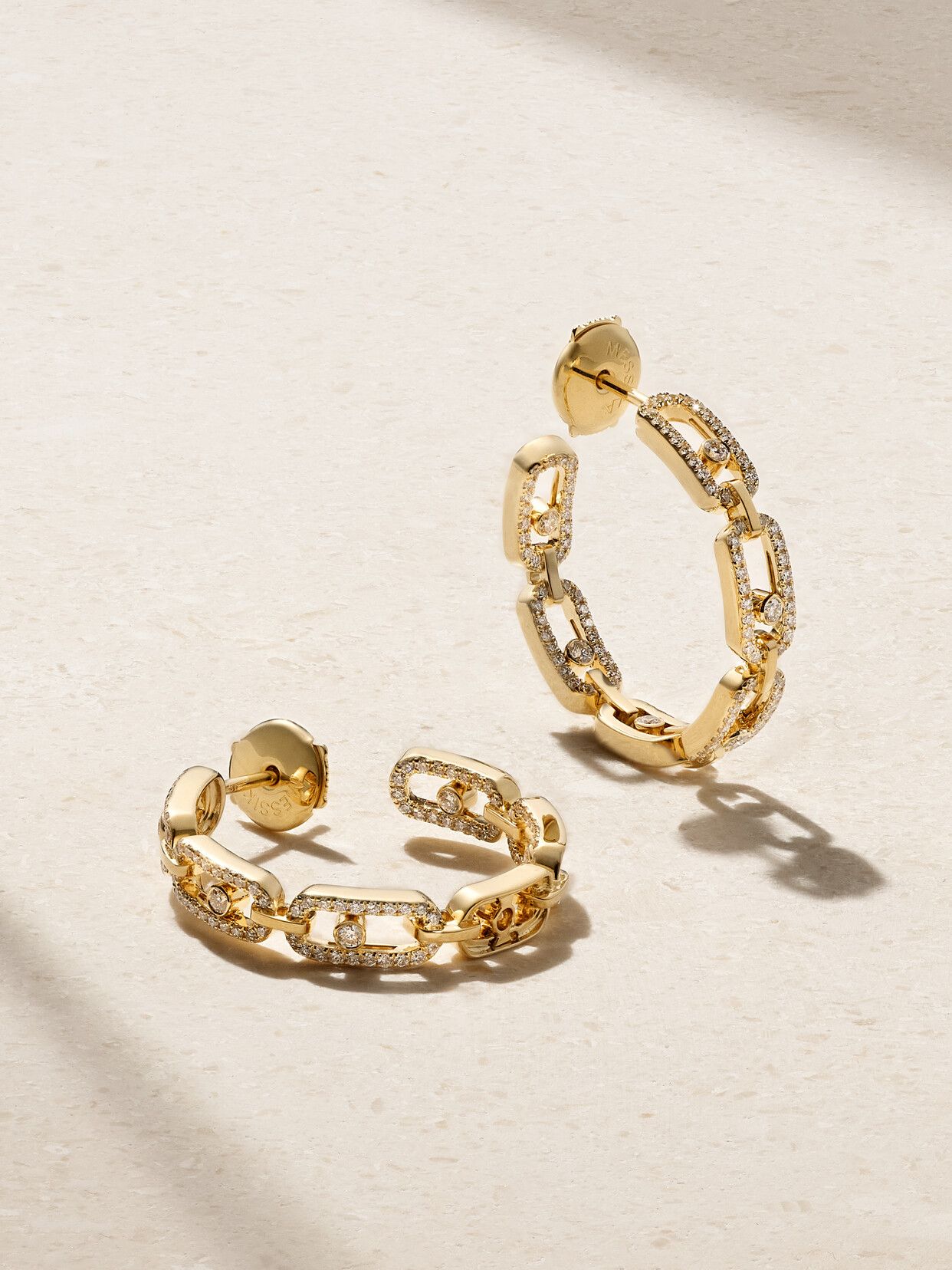 Messika Small Move Link 18-karat Gold Diamond Hoop Earrings