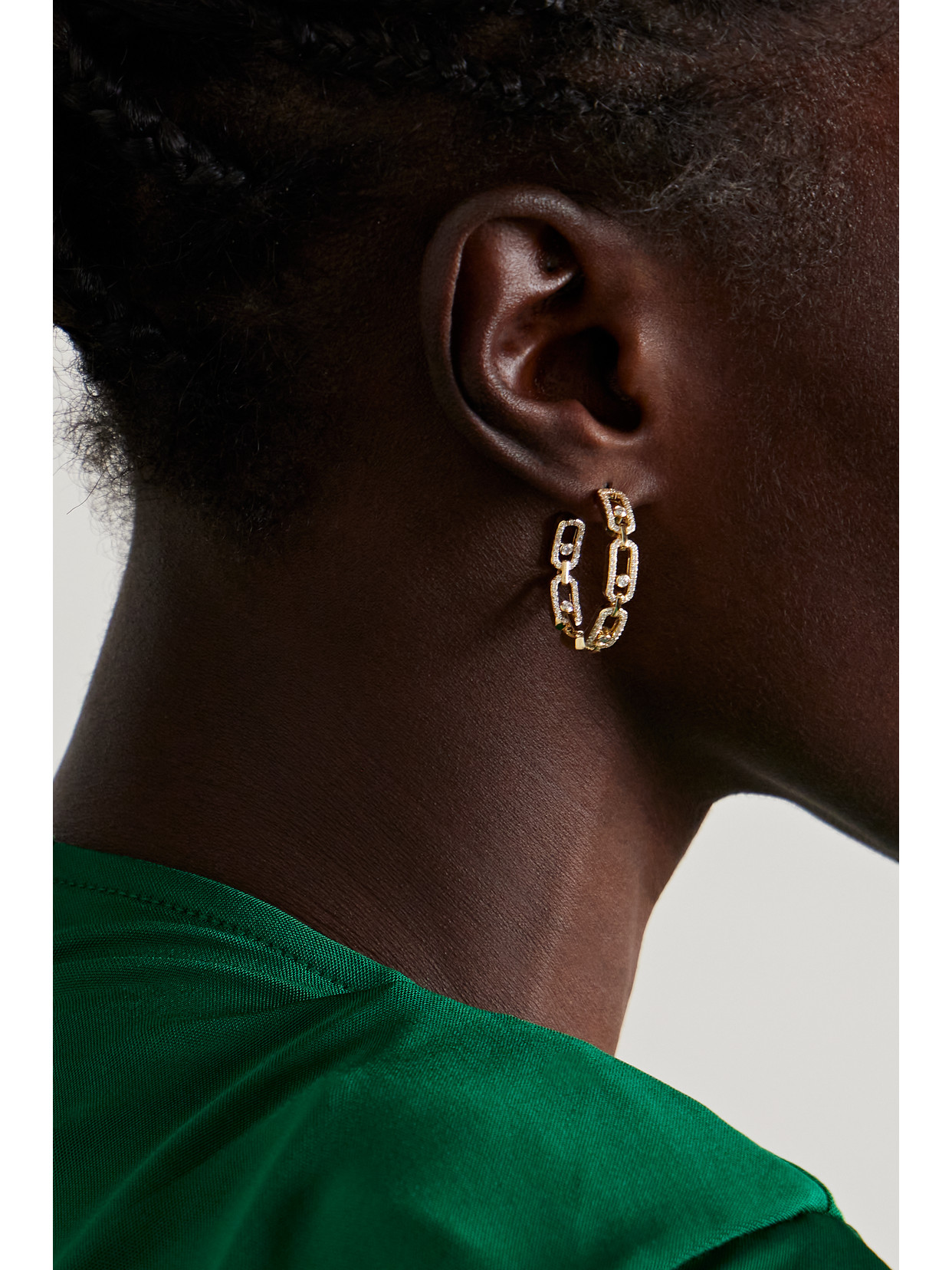 Messika Small Move Link 18-karat Gold Diamond Hoop Earrings In Gold
