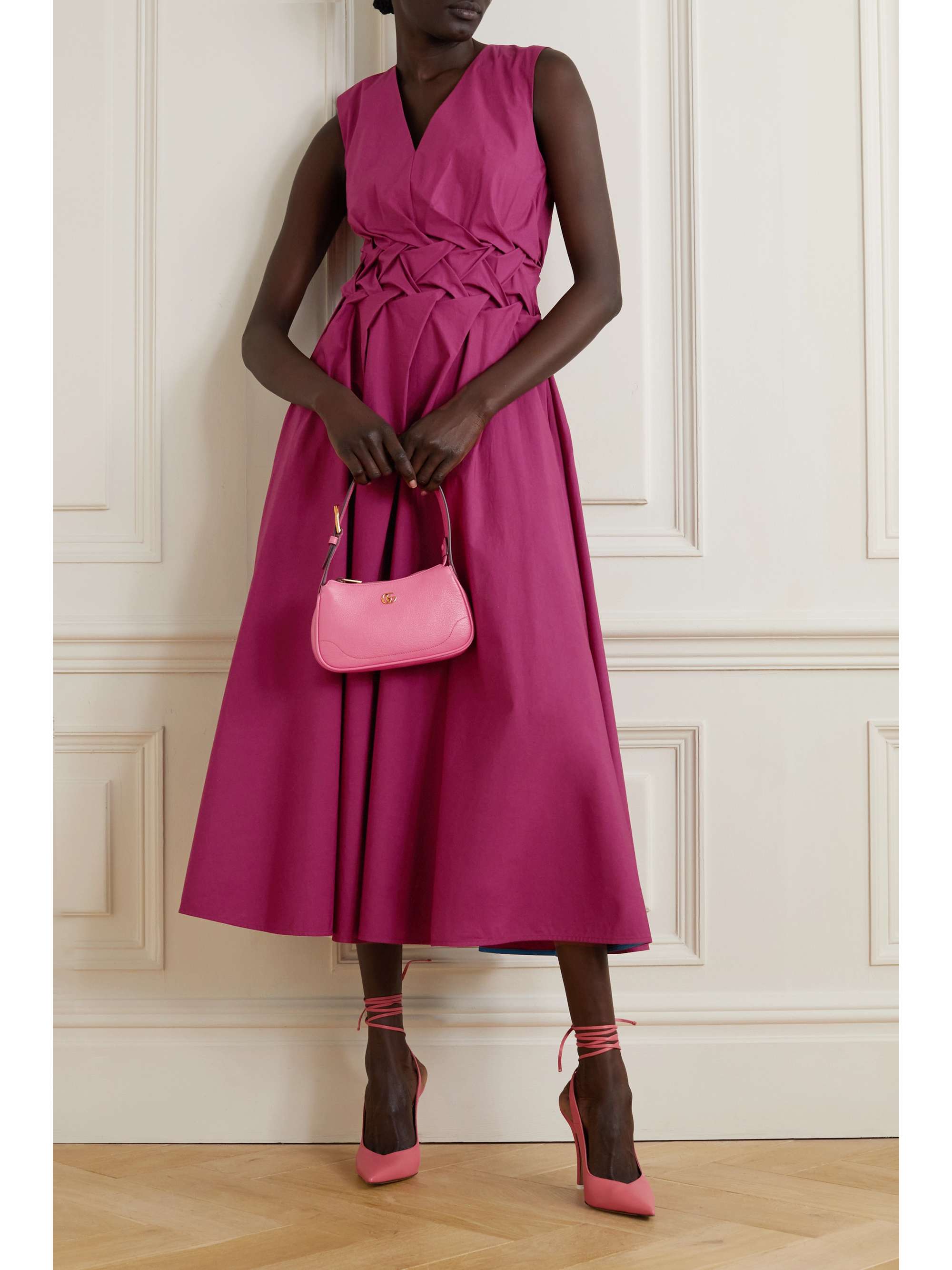 ROKSANDA Eifal gathered cotton-poplin midi dress