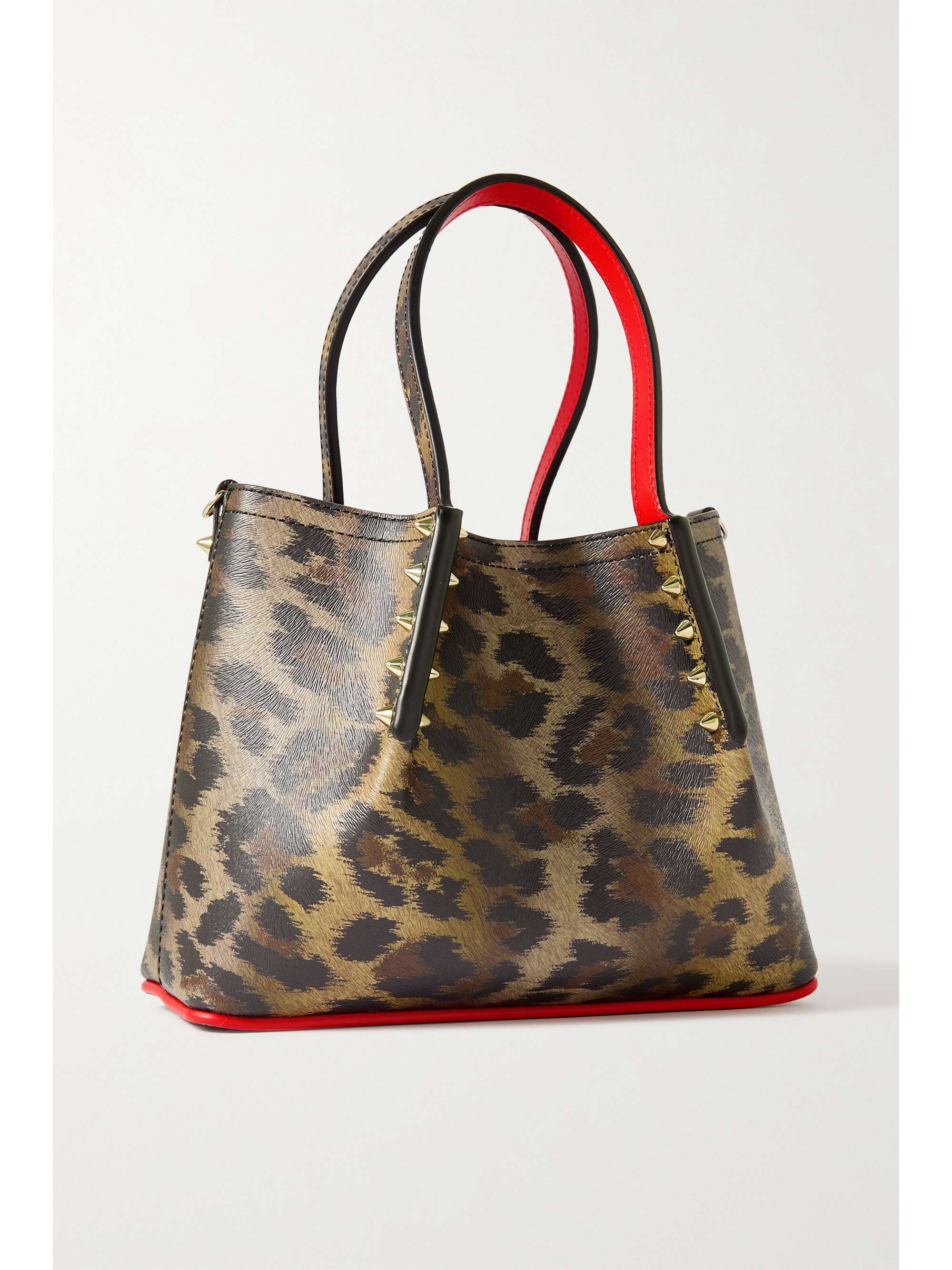 CHRISTIAN LOUBOUTIN Cabarock mini spiked leopardprint texturedleather