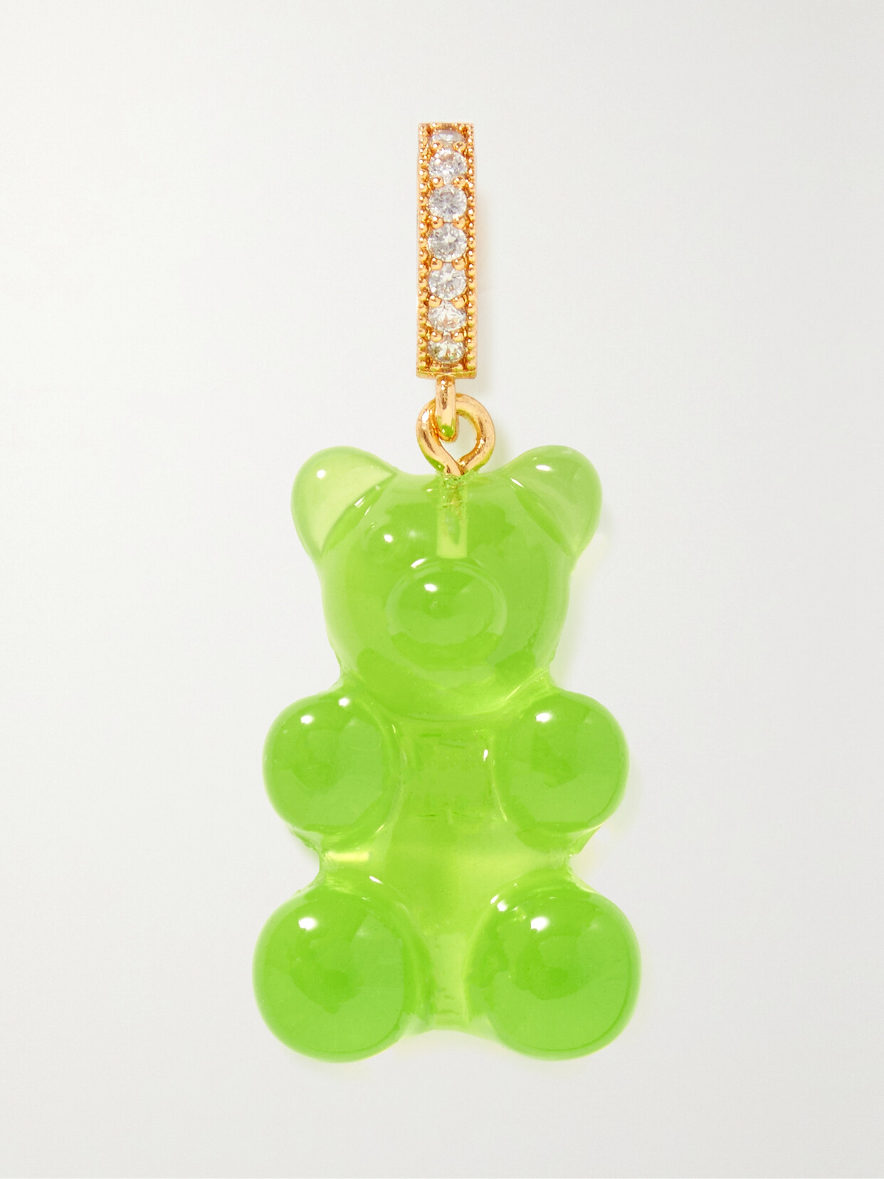 Crystal Haze - Mega Nostalgia Bear Gold-plated, Resin And Cubic Zirconia Pendant - Green