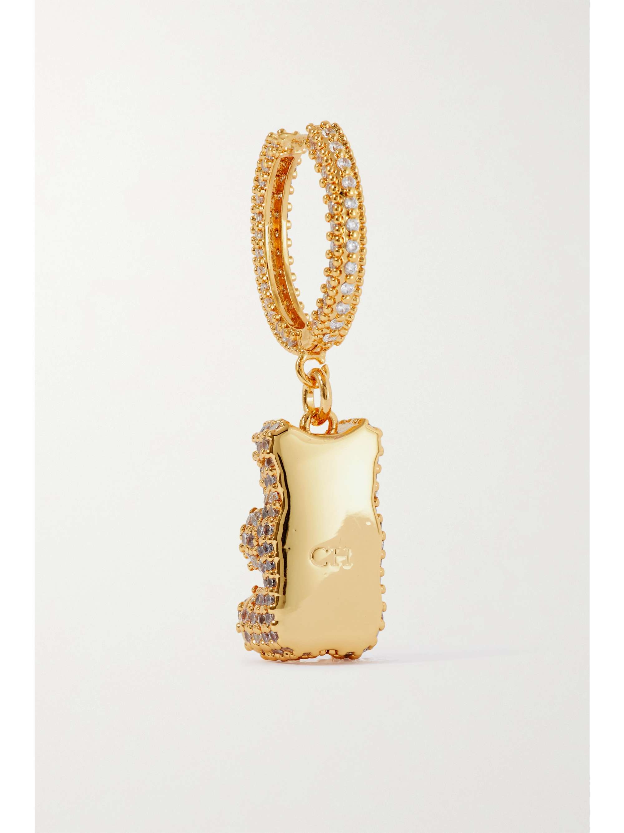 CRYSTAL HAZE JEWELRY ゴールドメッキ キュービックジルコニア シングルフープピアス