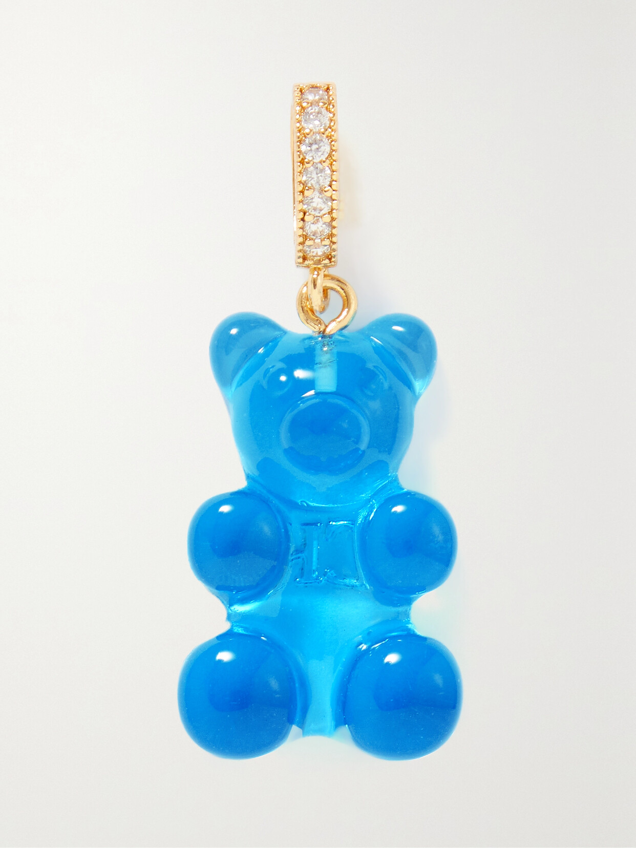 Crystal Haze - Mega Nostaglia Bear Gold-plated, Resin And Cubic Zirconia Pendant - Blue