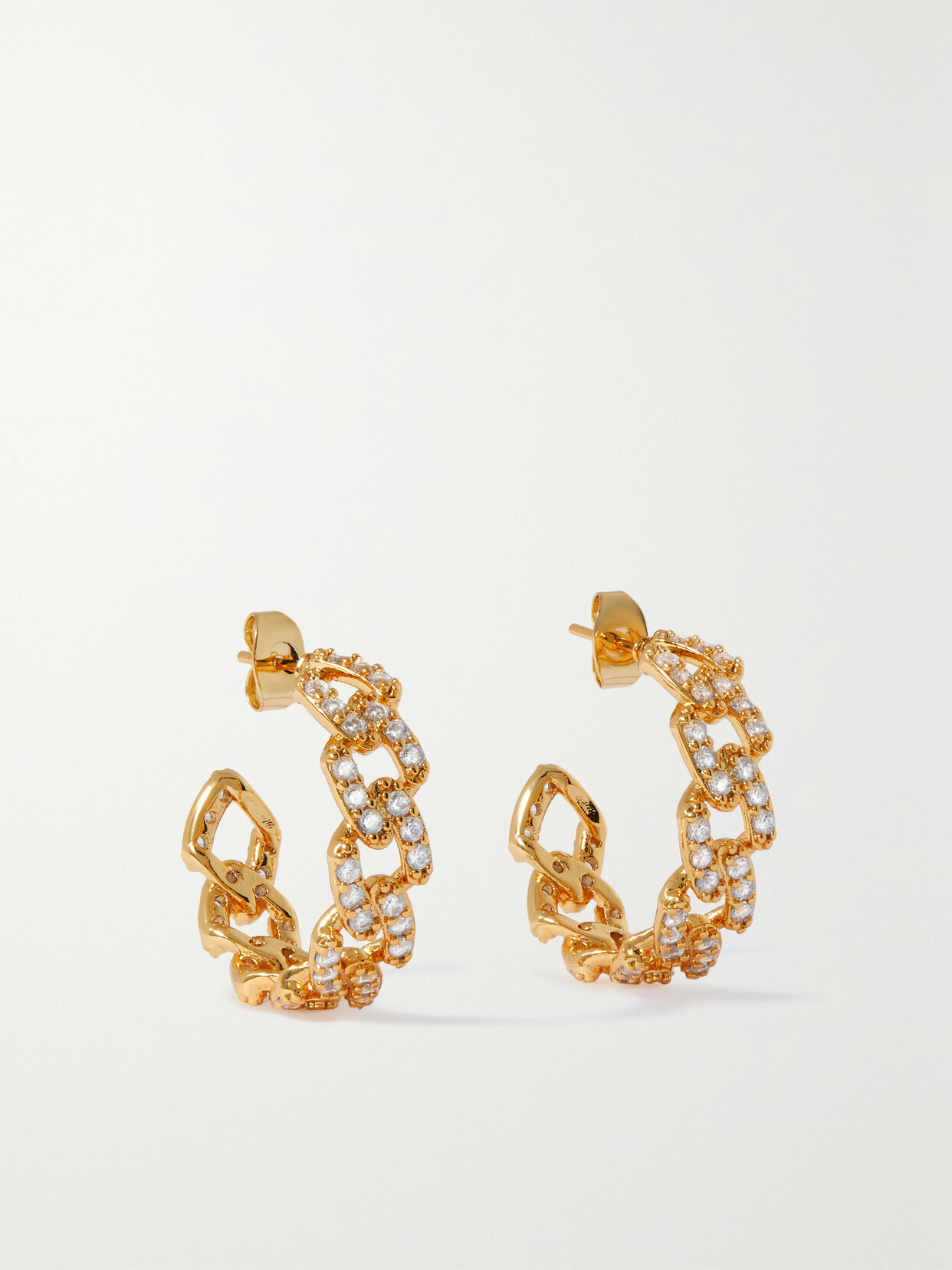 Crystal Haze Mexican Chain Gold-plated Cubic Zirconia Hoop Earrings