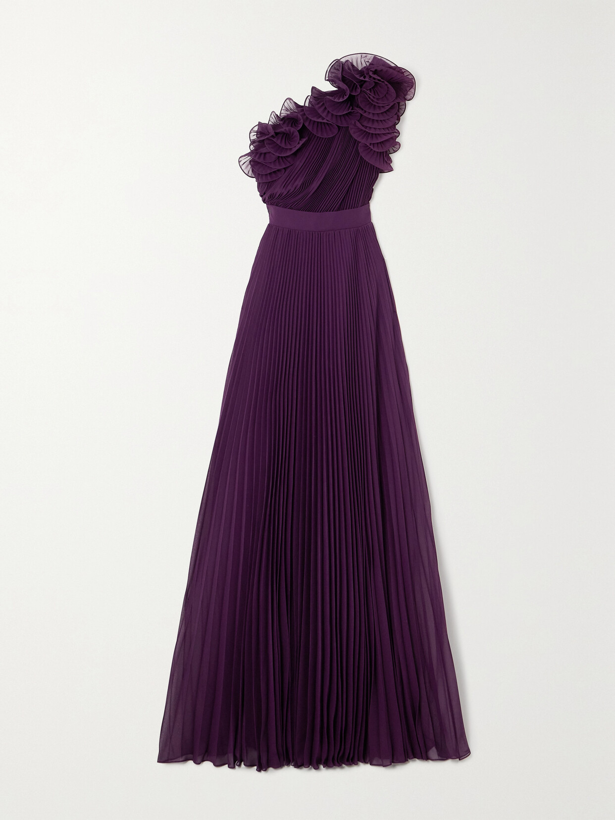 ELIE SAAB PLEATED GEORGETTE GOWN