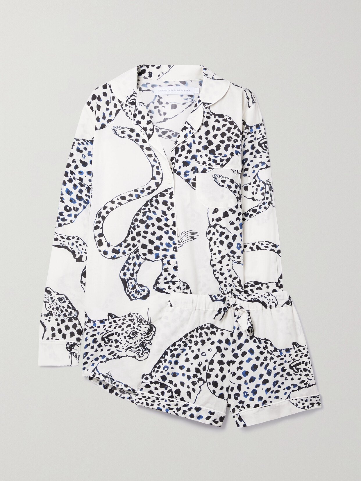 Desmond & Dempsey - Printed Cotton-voile Pajama Set - White