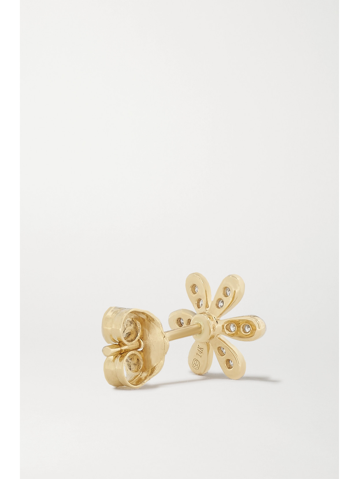 Shop Sydney Evan Baby Daisy 14-karat Gold Diamond Earrings In Unknown