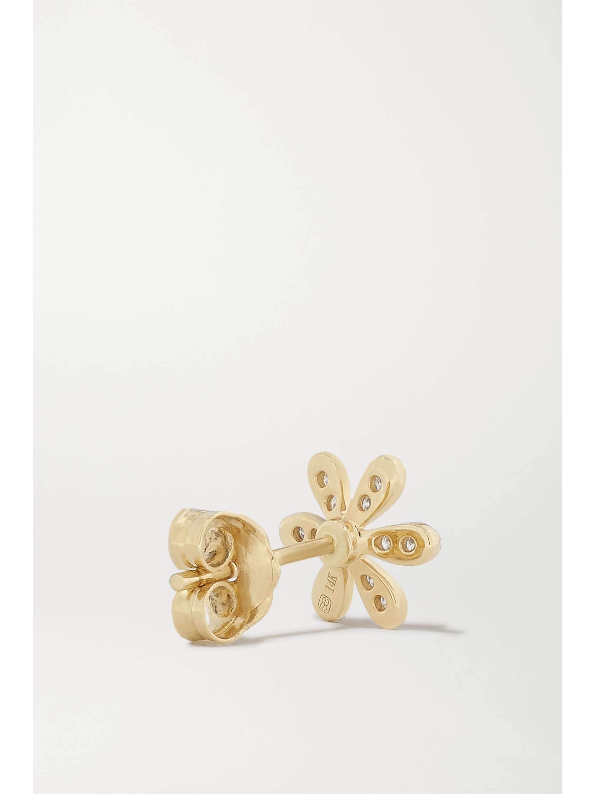 SYDNEY EVAN Baby Daisy 14-karat gold diamond earrings