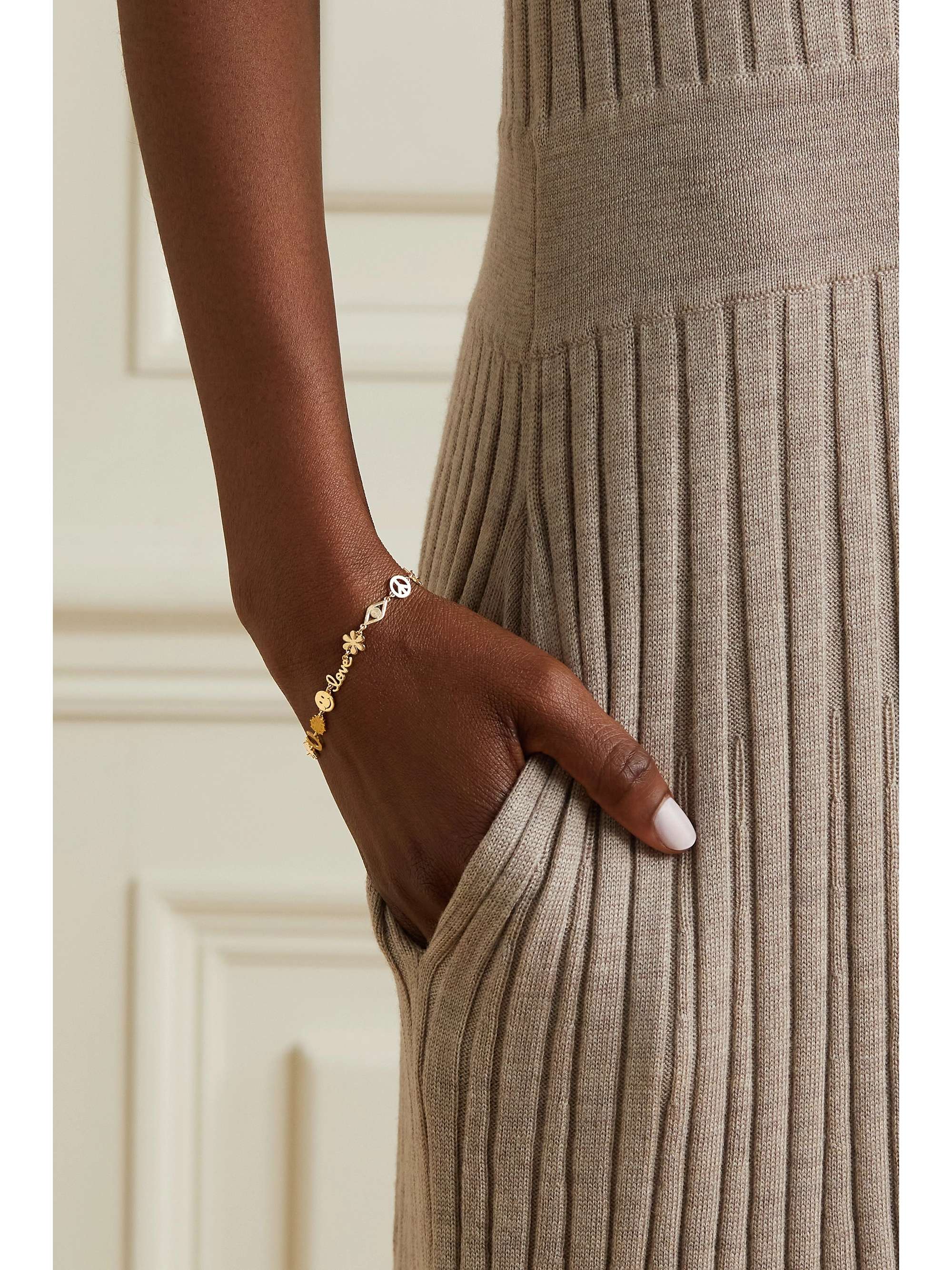 SYDNEY EVAN Tiny Link 14-karat gold bracelet