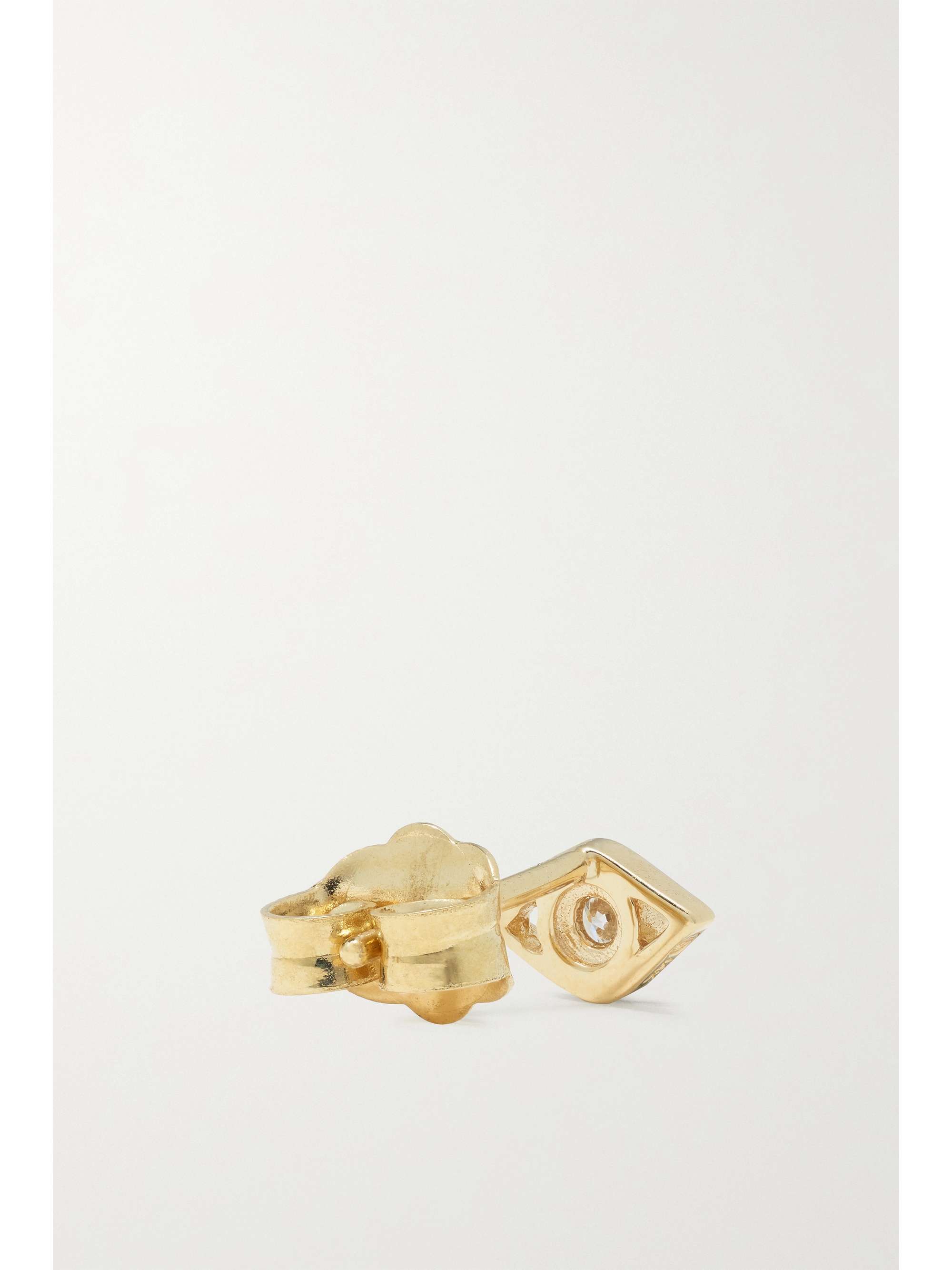 SYDNEY EVAN Small Evil Eye 14-karat gold diamond earrings