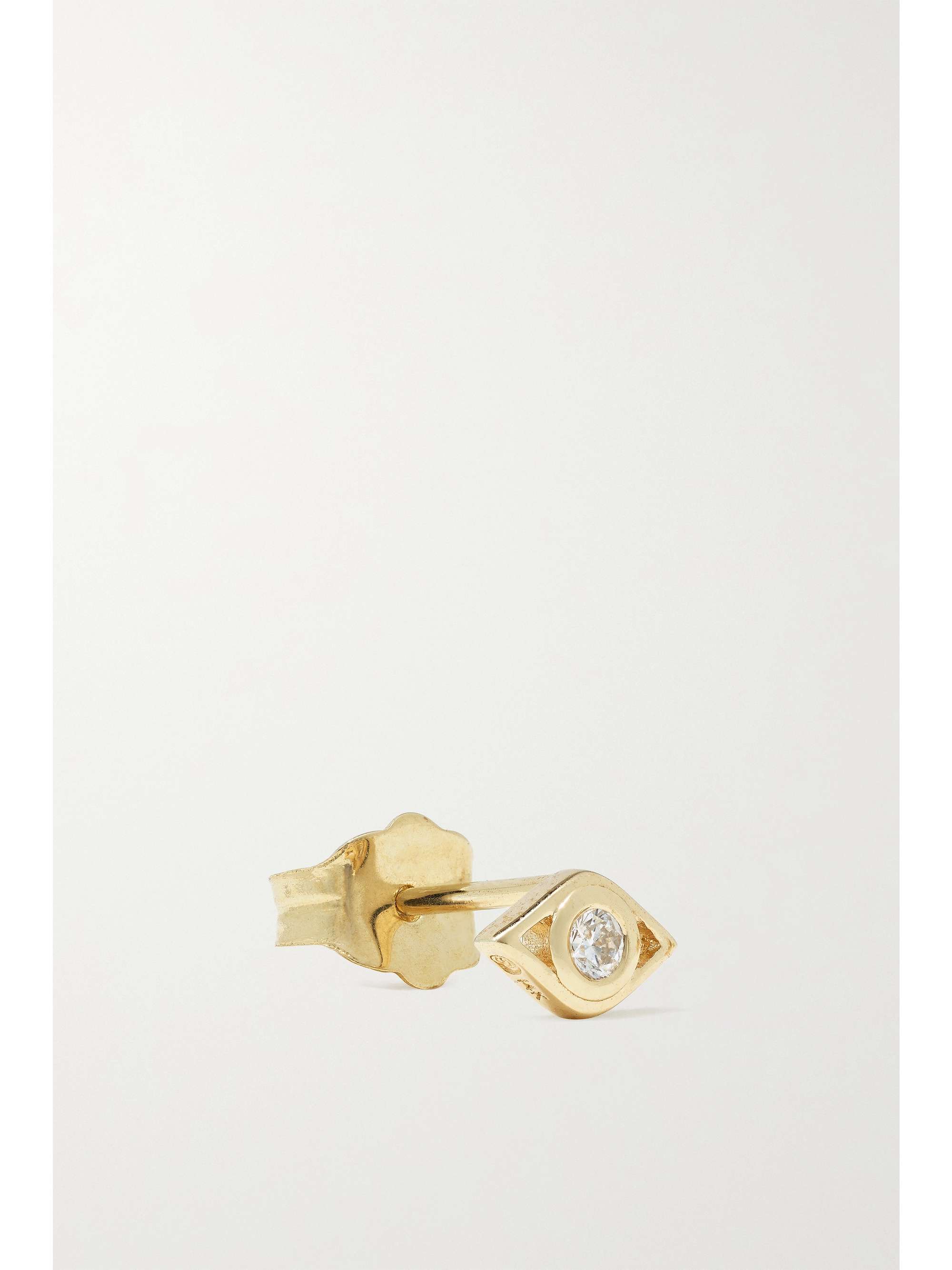 SYDNEY EVAN Small Evil Eye 14-karat gold diamond earrings