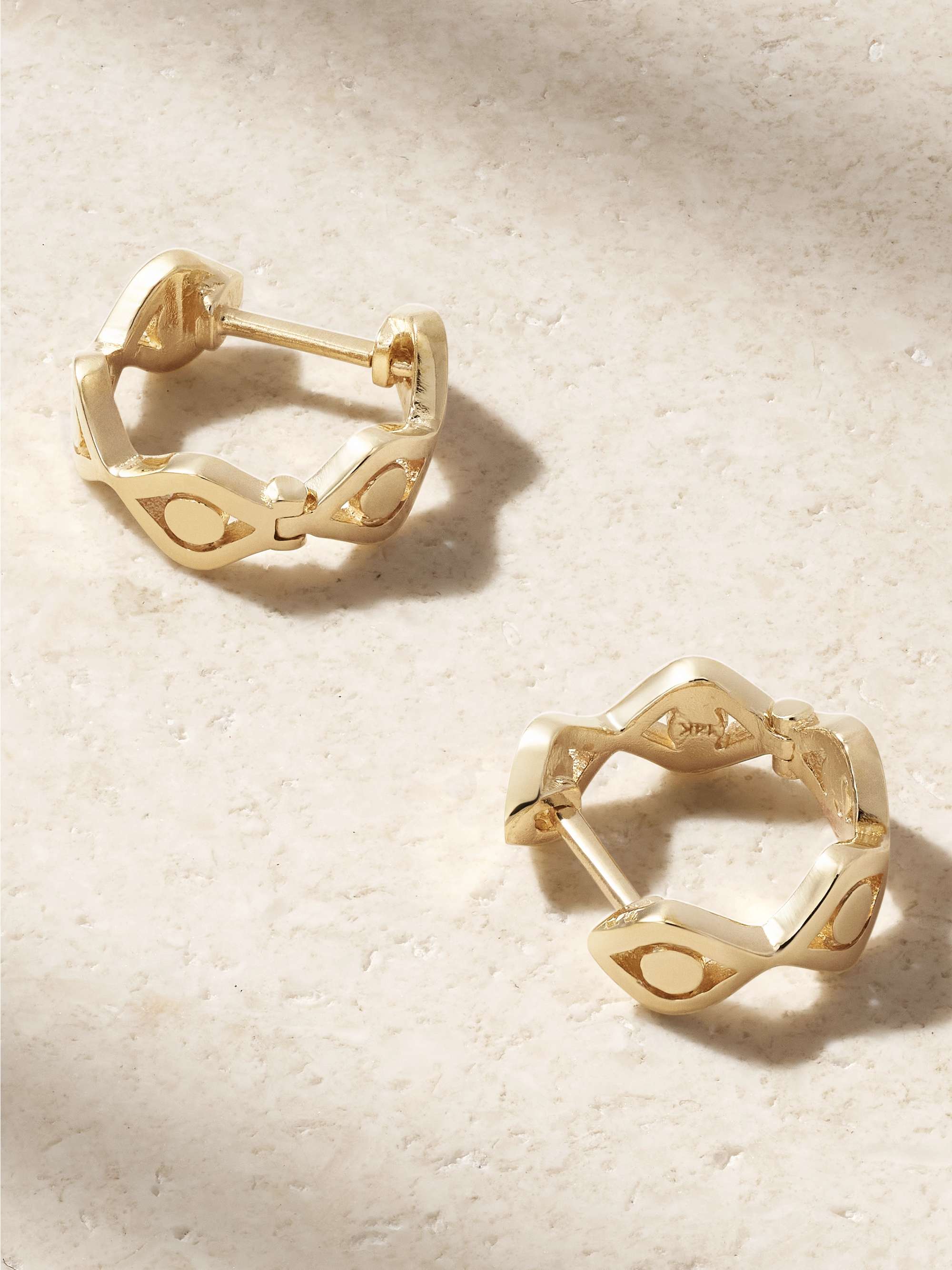 SYDNEY EVAN Evil Eye 14-karat gold earrings