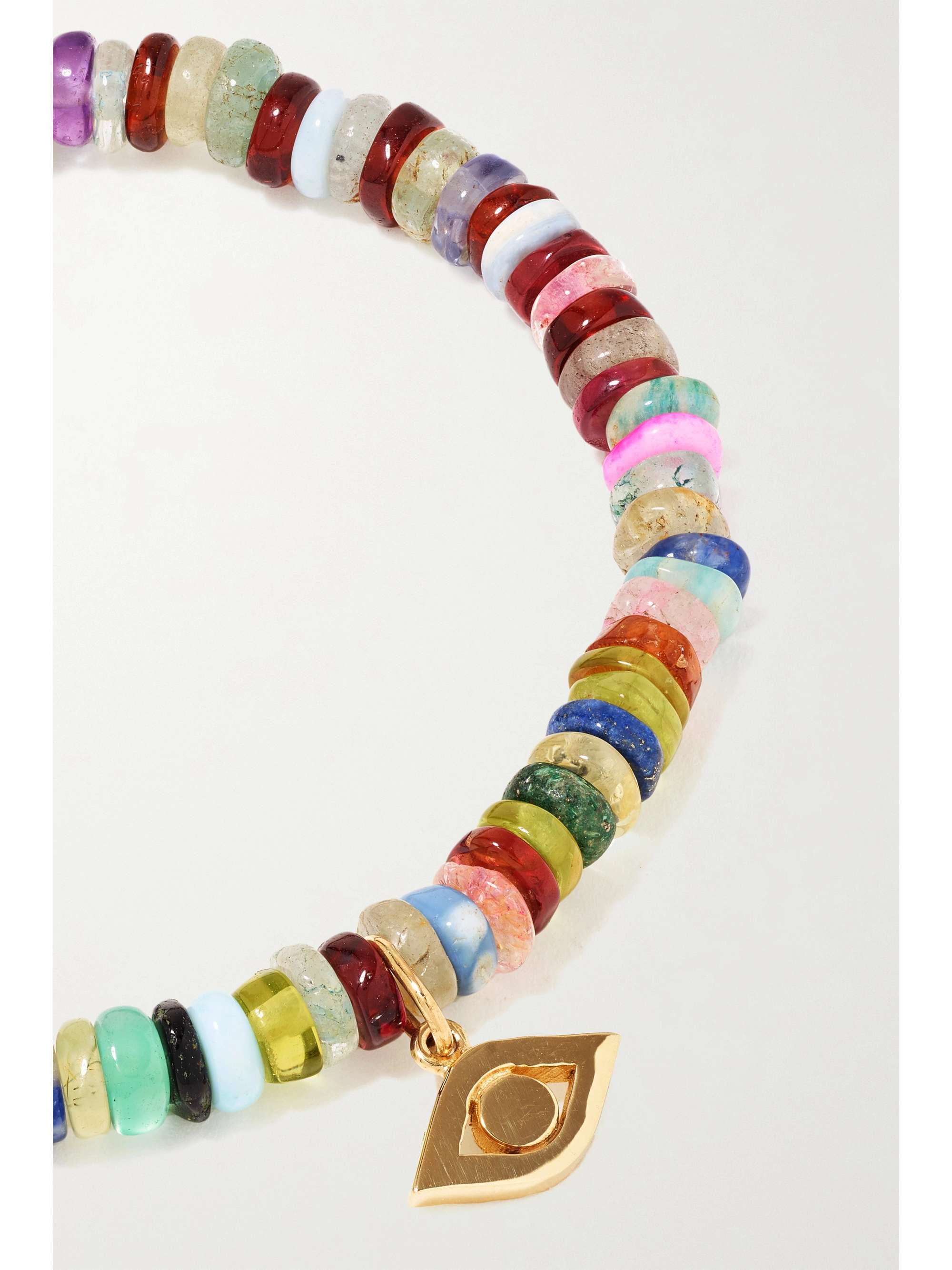 SYDNEY EVAN Evil Eye 14-karat gold opal bracelet