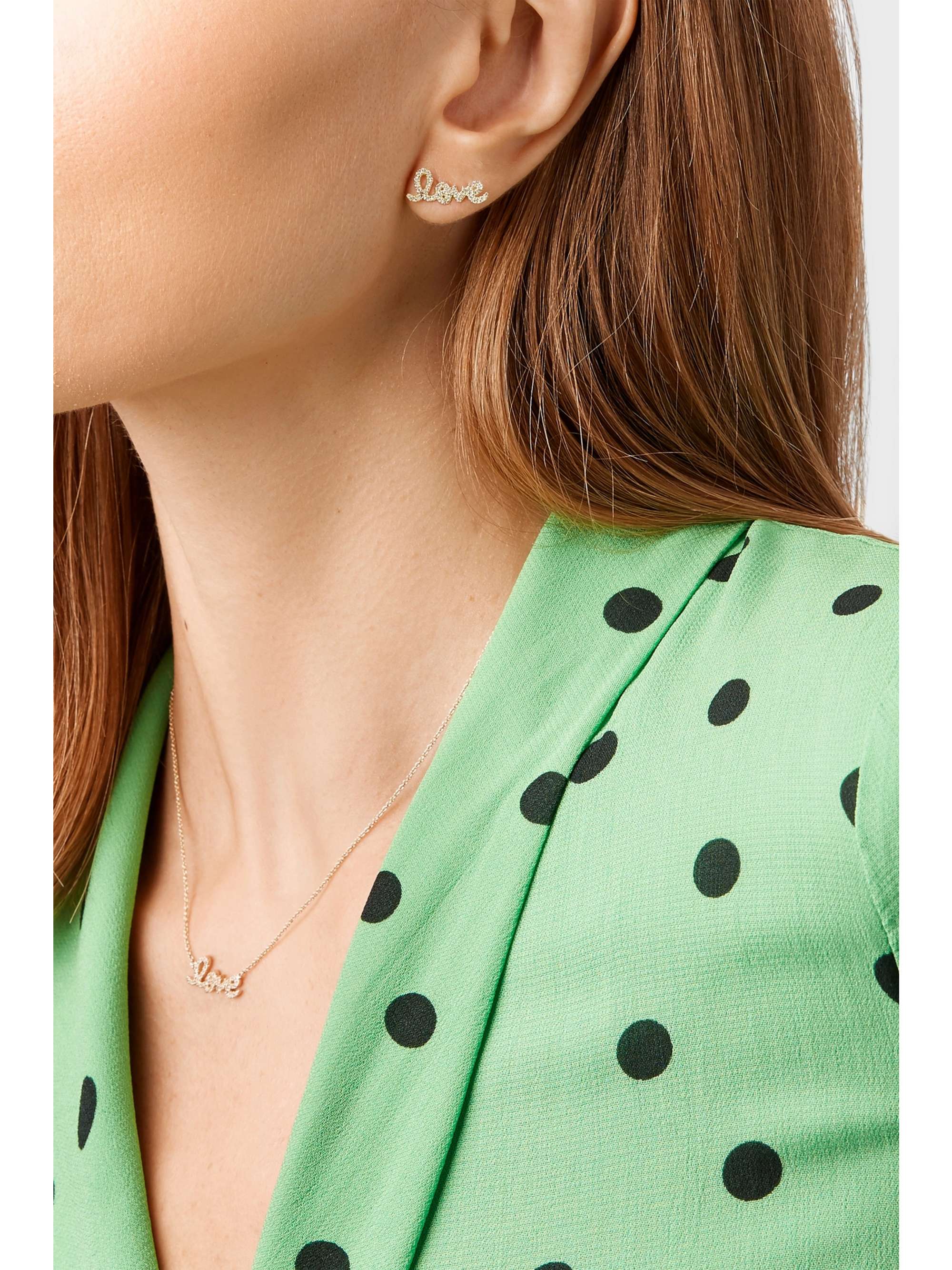 SYDNEY EVAN Love 14-karat gold diamond single earring