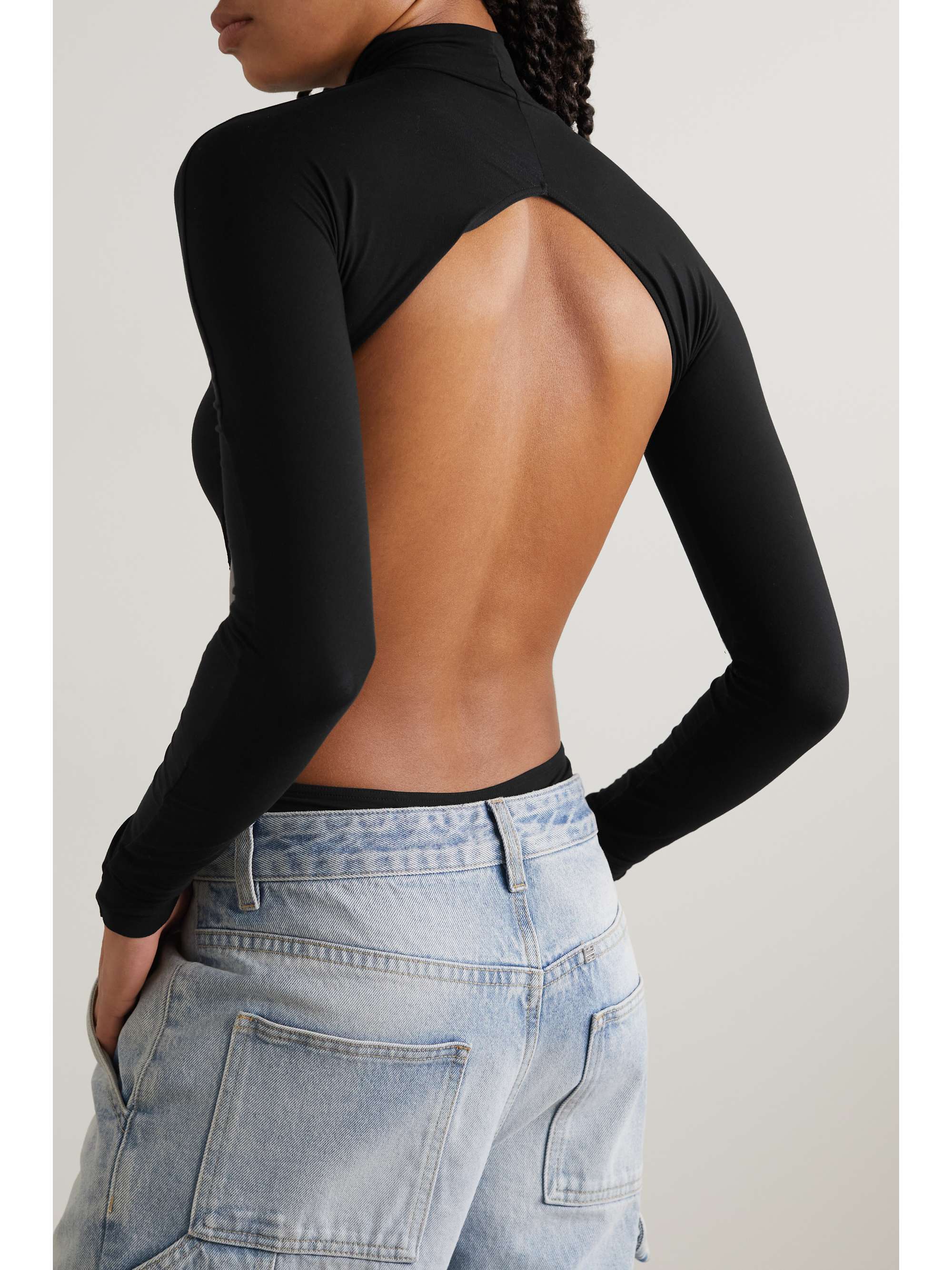 WOLFORD + N°21 Alida cutout open-back stretch-jersey bodysuit