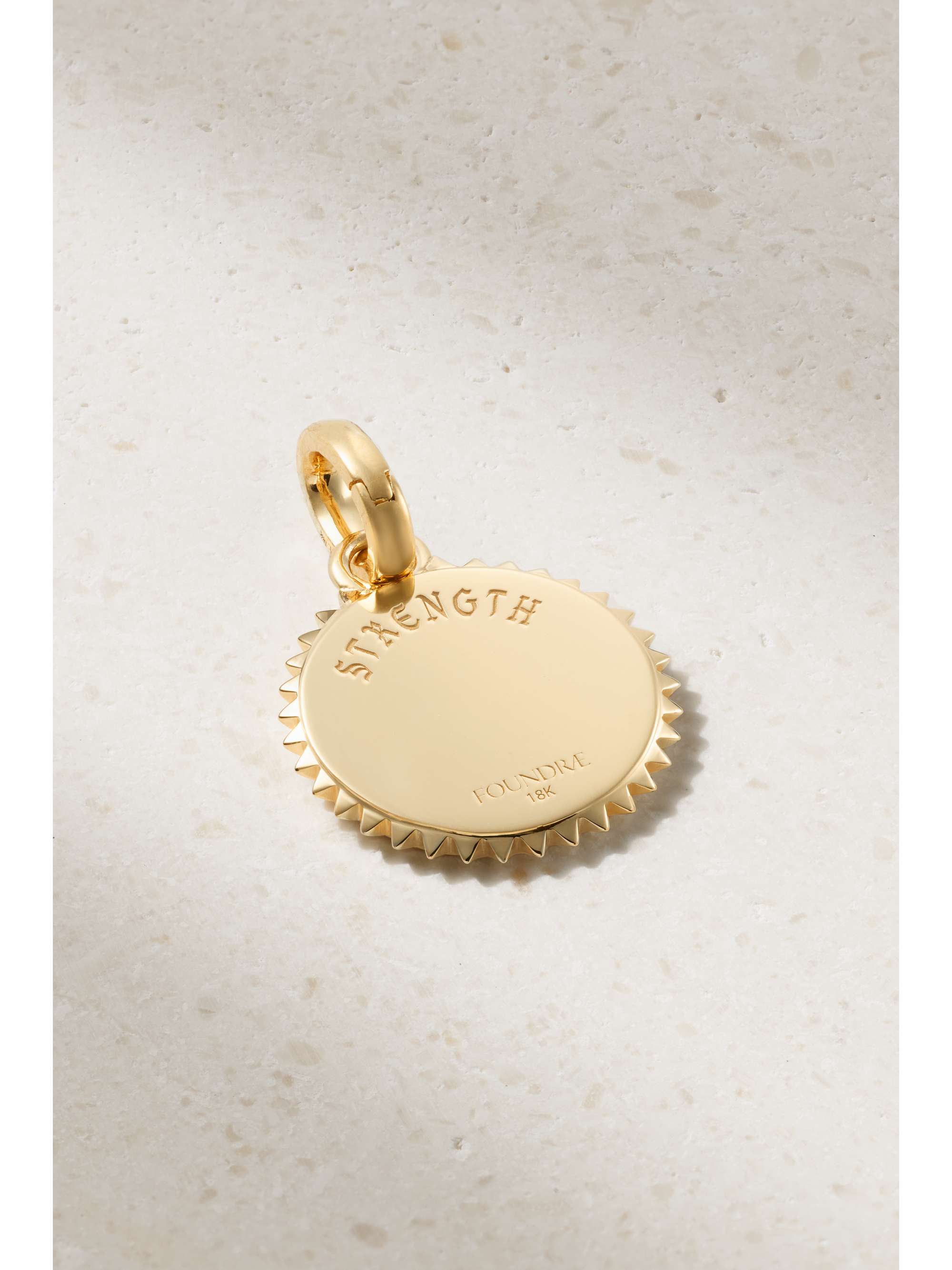 FOUNDRAE Mini Strength 18-karat gold, ceramic and diamond pendant