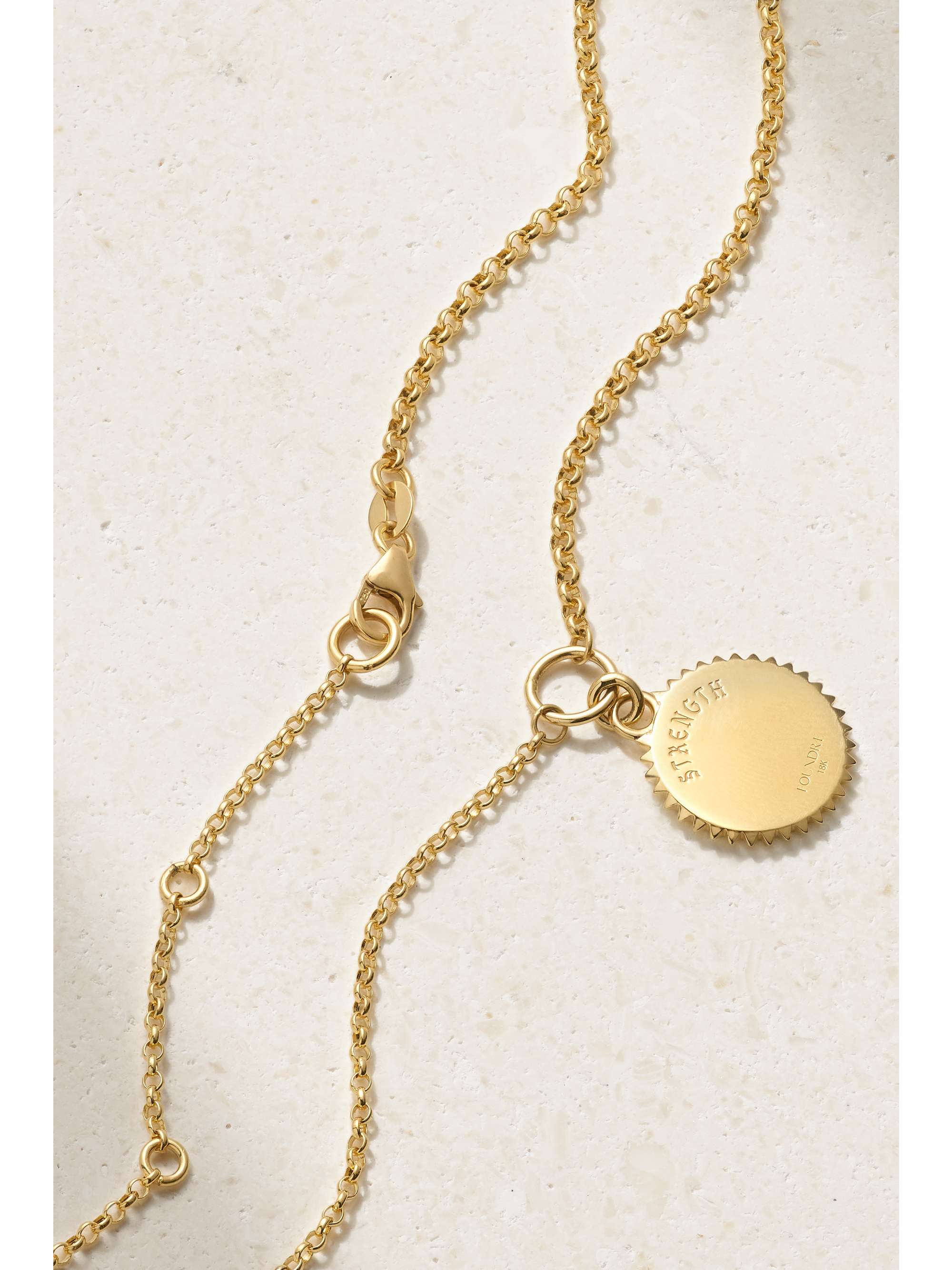 FOUNDRAE Solar & Lunar Strength 18-karat gold, ceramic and diamond necklace