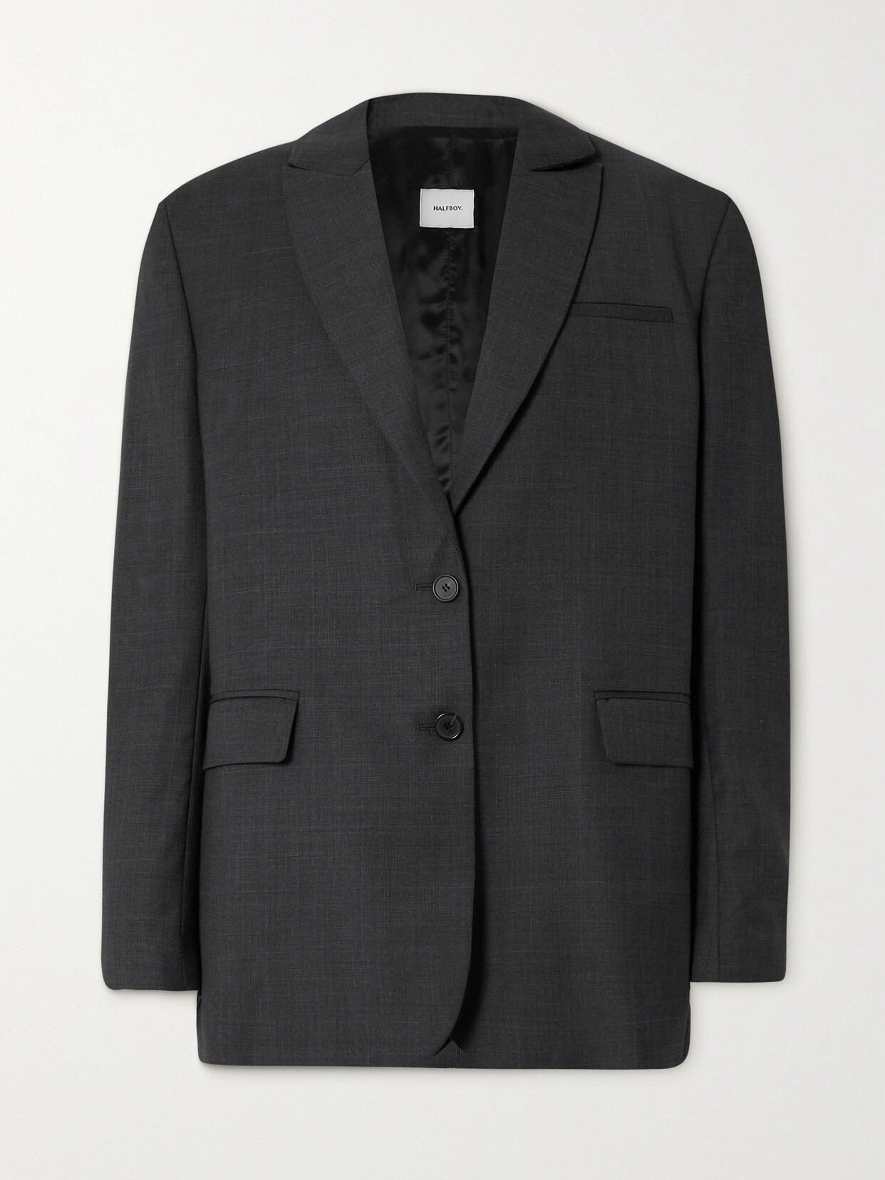 Halfboy Oversized Checked Merino Wool Blazer In Gray