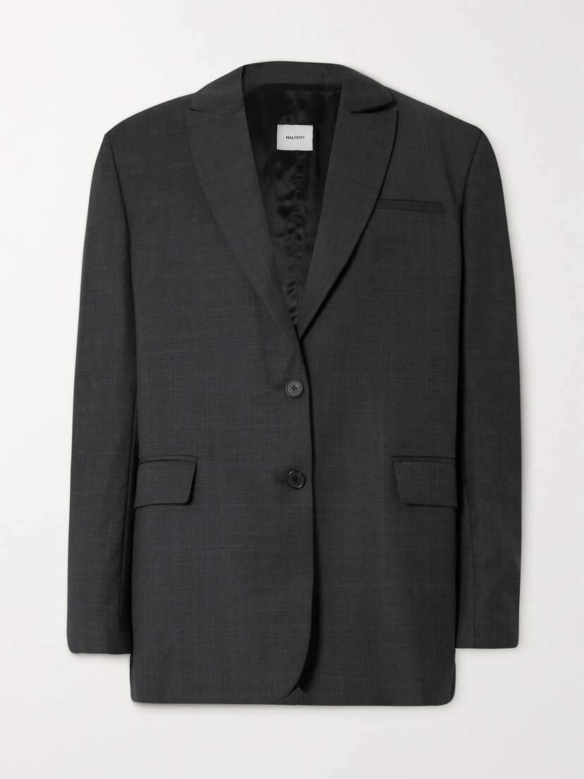 HALFBOY Oversized Checked Merino Wool Blazer