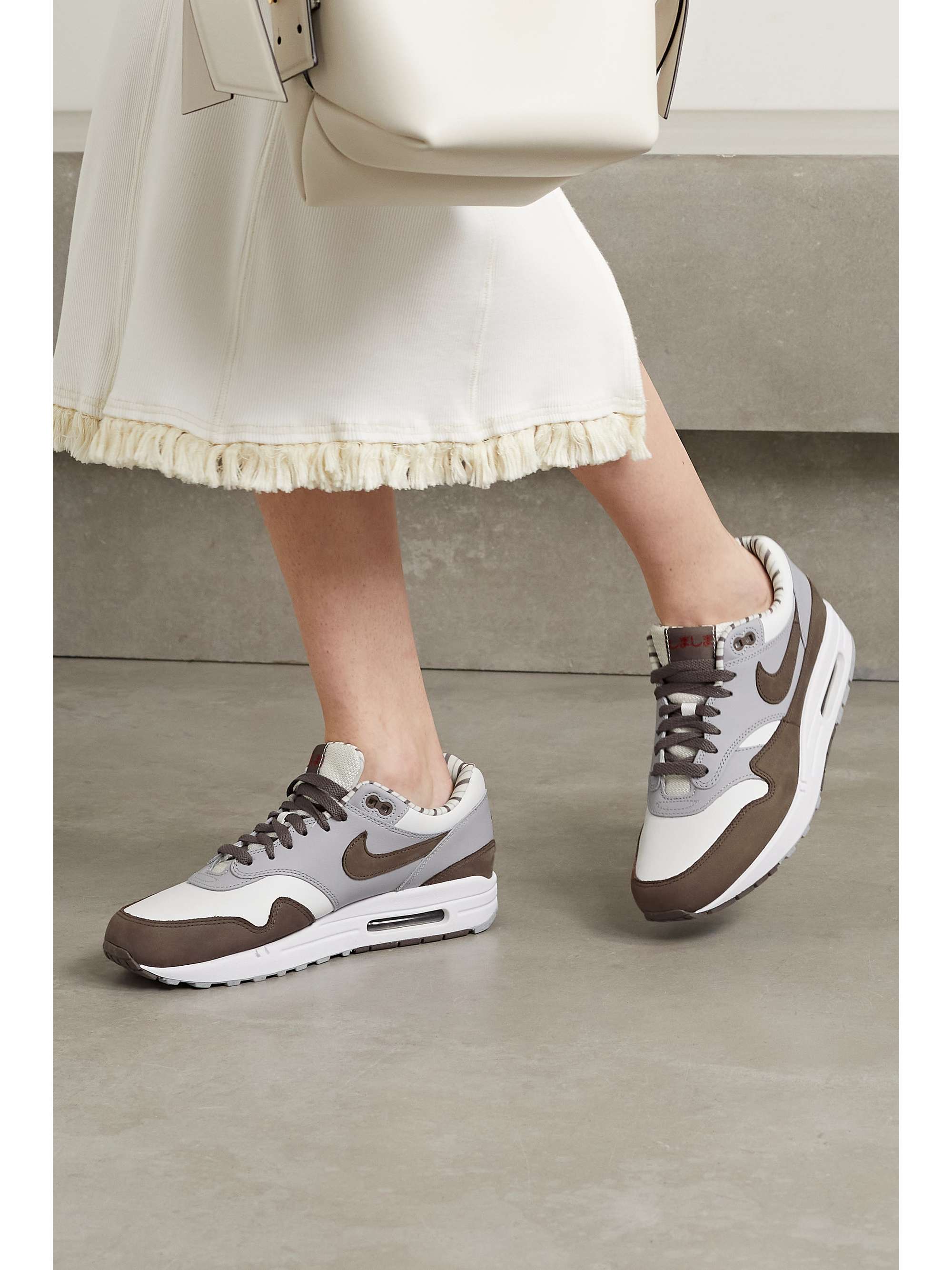 Air Max 1 Shima Shima suede-trimmed leather sneakers