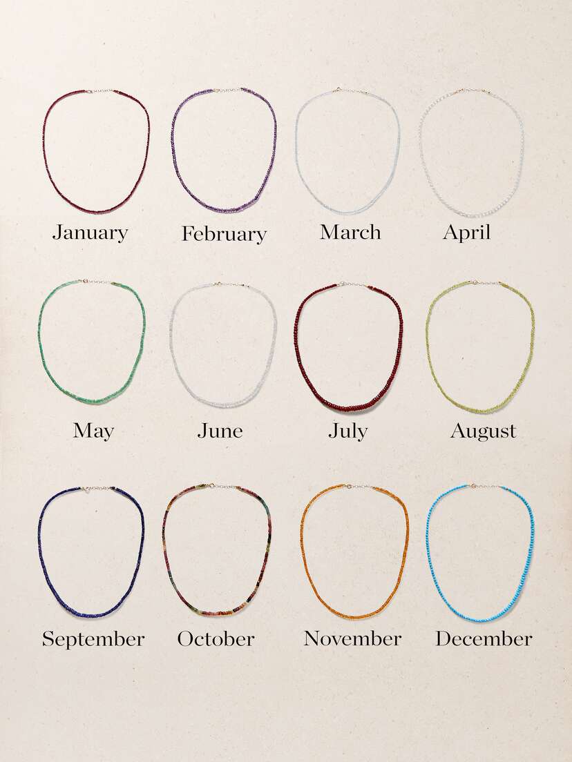 JIA JIA + Net Sustain Birthstone 14-karat Gold Beaded Necklace