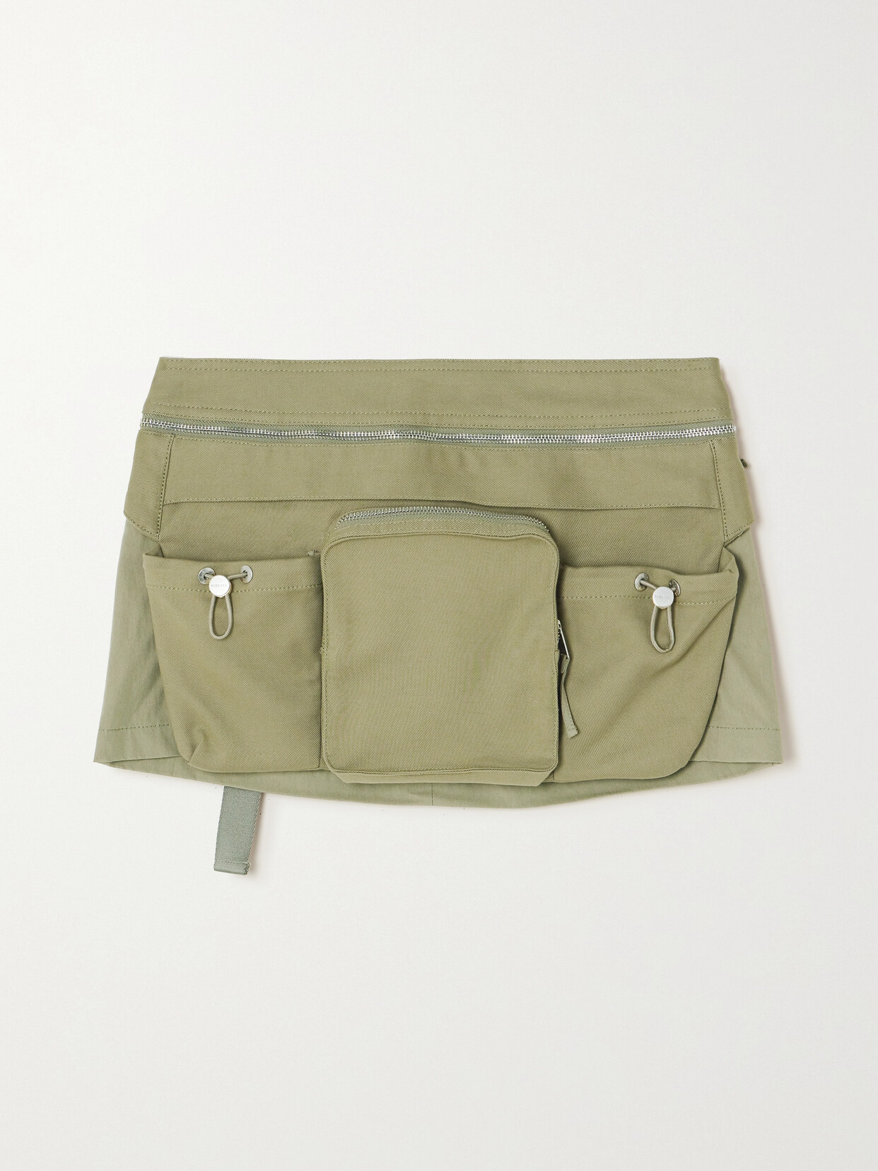 Dion Lee - Belted Cotton-blend Canvas Mini Skirt - Green