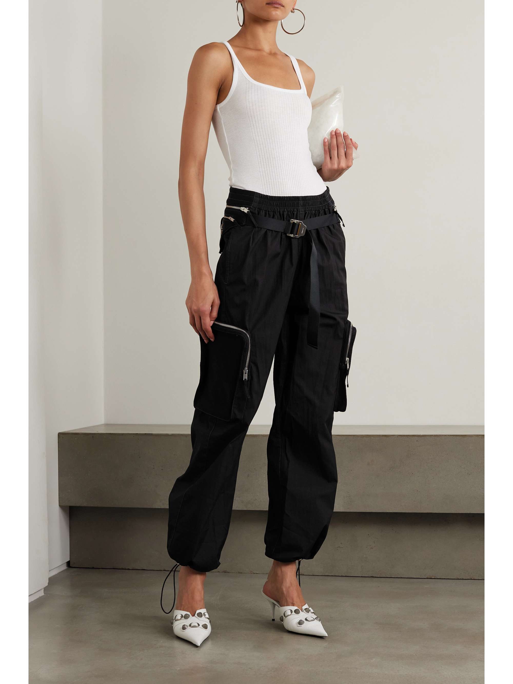 Contrasting Cargo Pants in Green Dion Lee