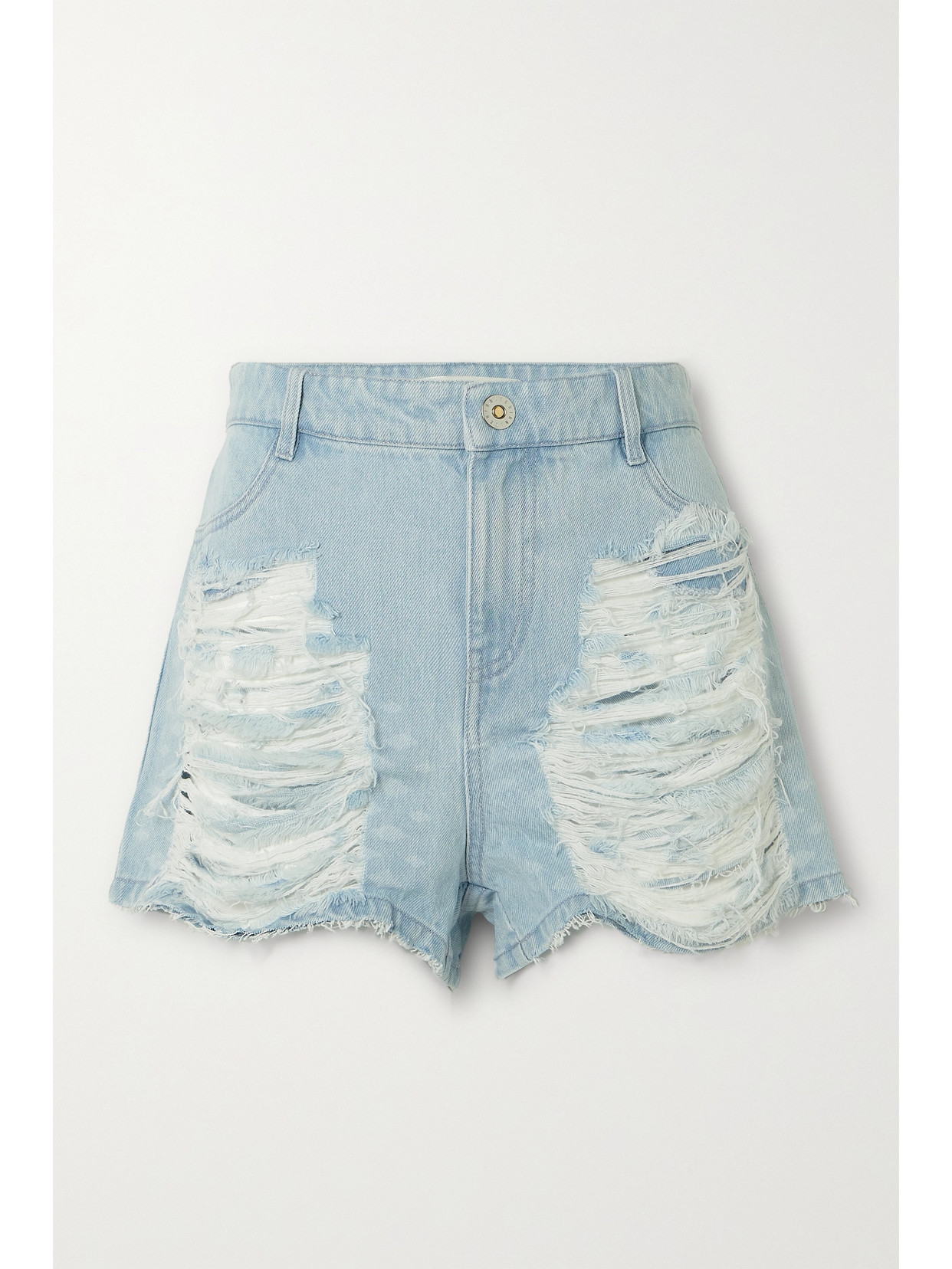 Dion Lee Distressed High-rise Denim Shorts