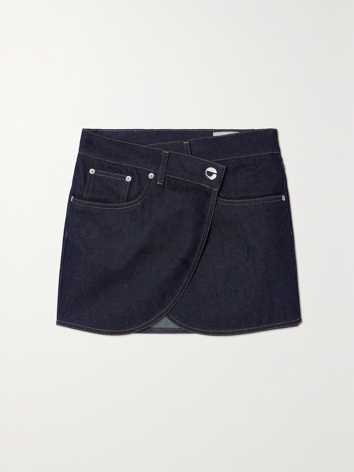 Coperni Denim Wrap Miniskirt In Blue