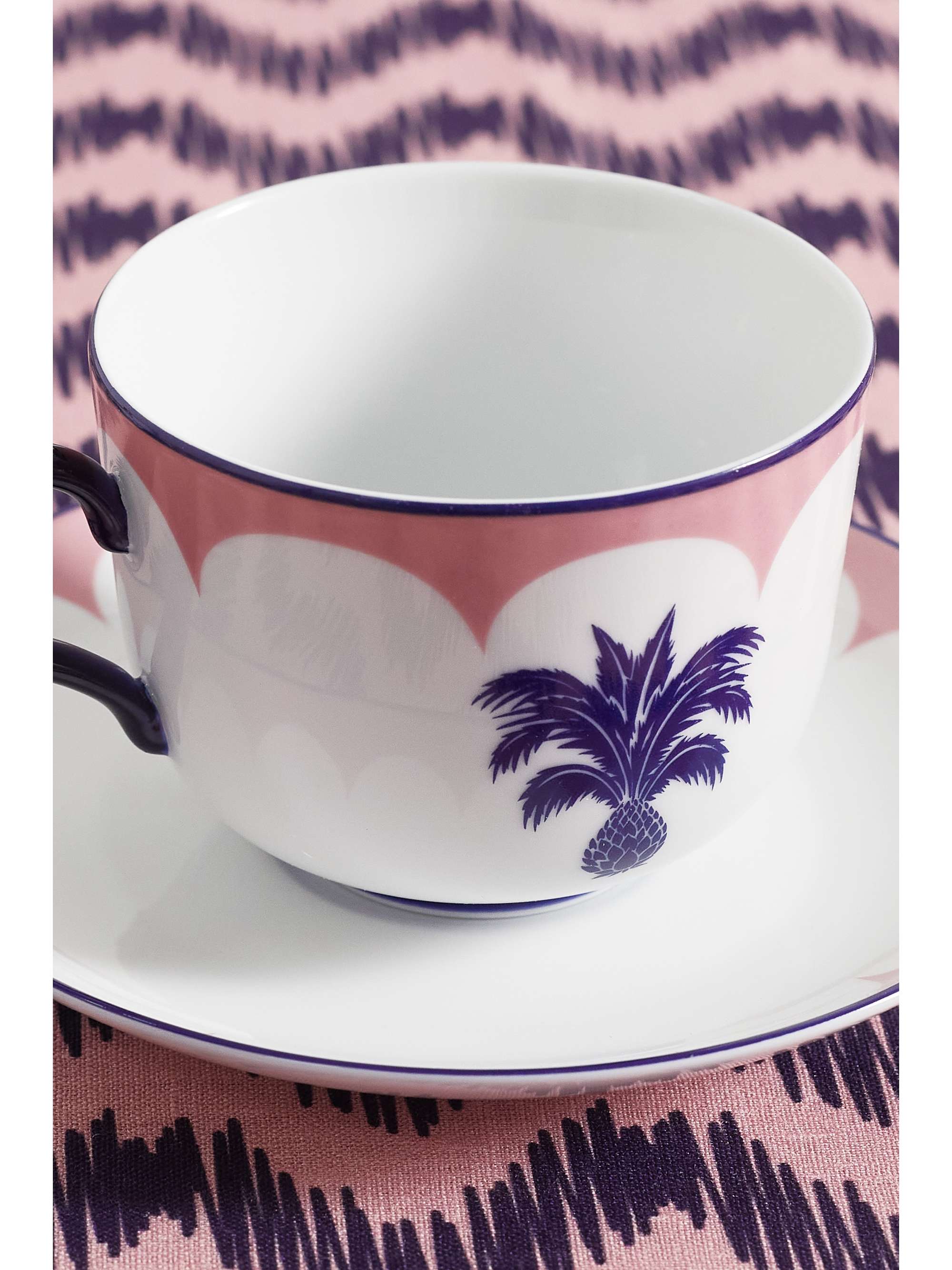 AQUAZZURA CASA Jaipur set of two ceramic tea cups and saucers