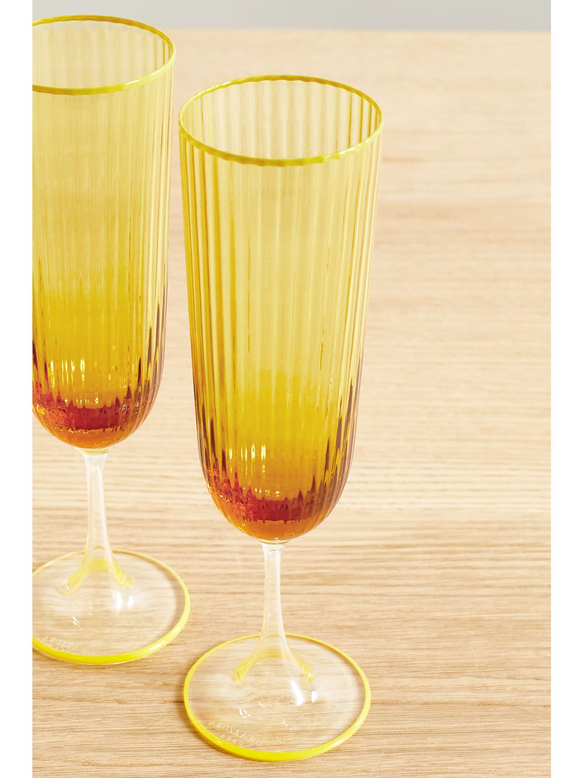 AQUAZZURA CASA Set of two gold-plated Murano glass champagne flutes