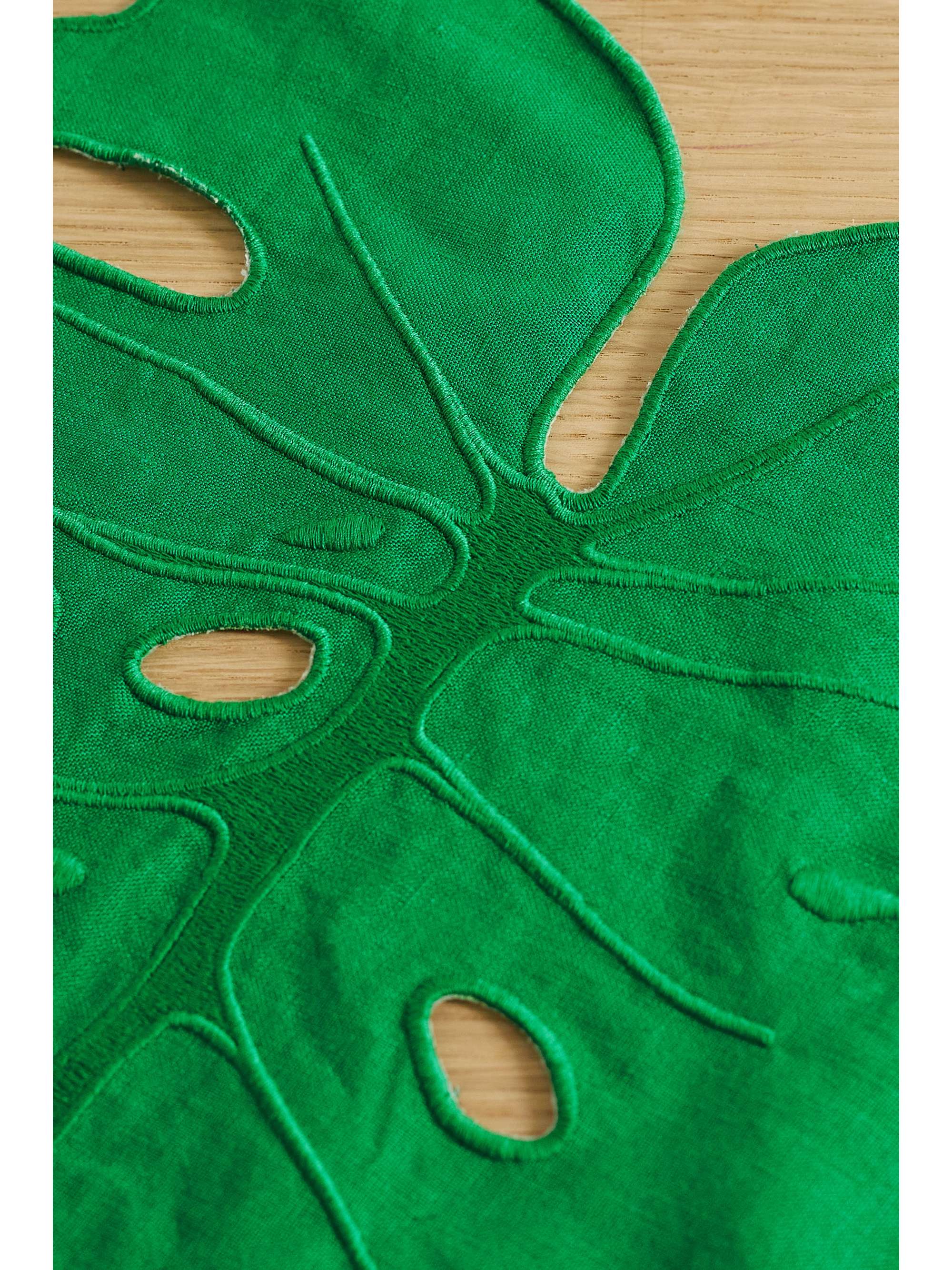 AQUAZZURA CASA Florida Leaf set of two linen placemats