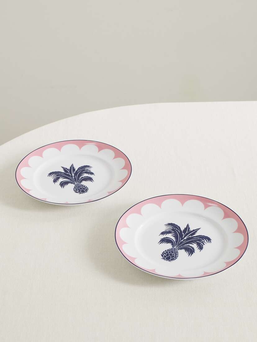 Aquazzura Casa Jaipur Set Of Two Porcelain Dessert Plates
