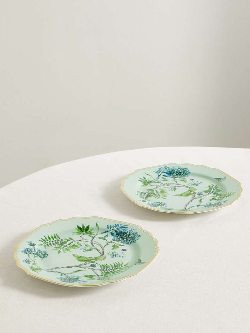 Aquazzura Casa Secret Garden Set Of Two Porcelain Dessert Plates