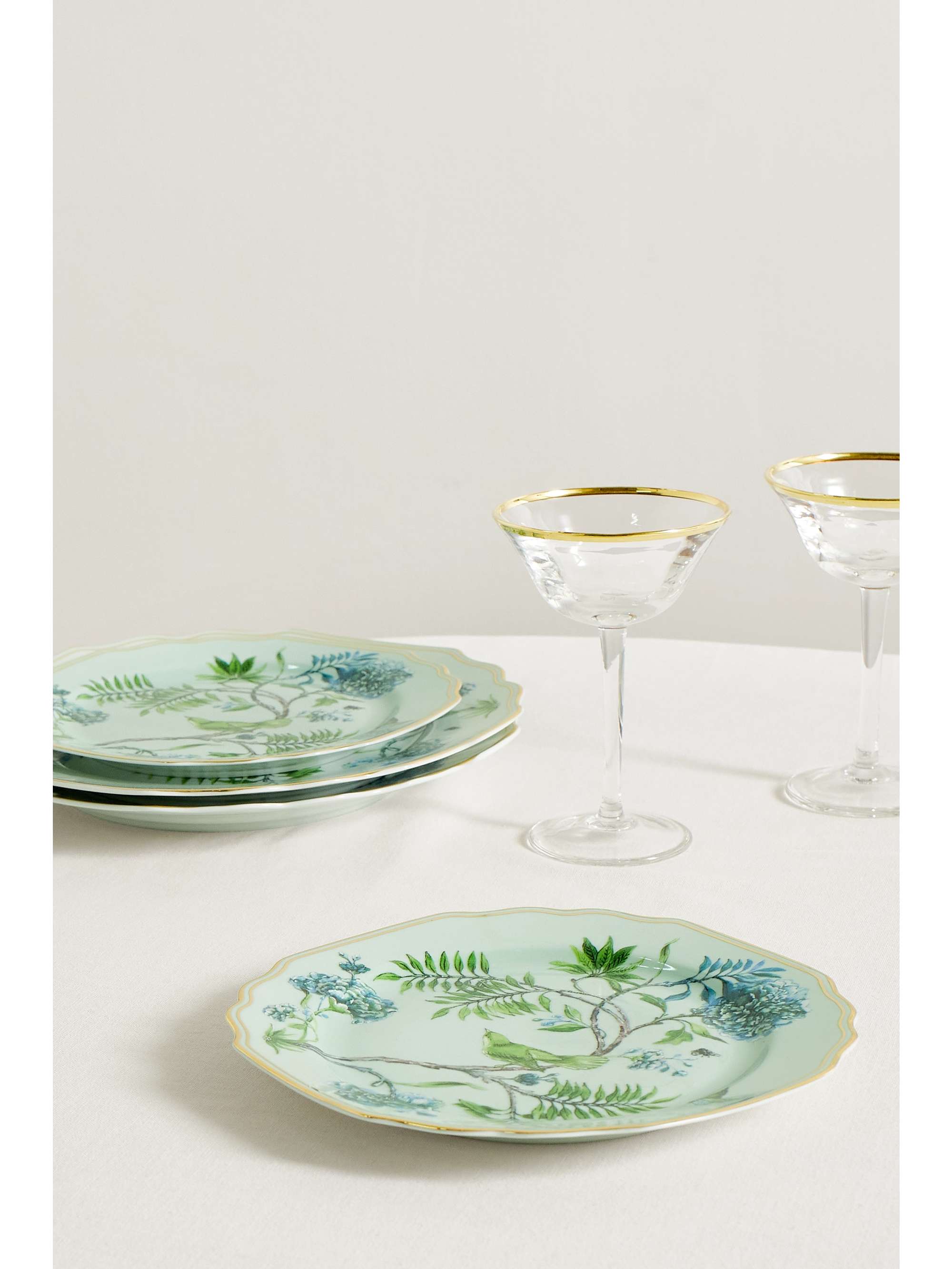 AQUAZZURA CASA Secret Garden set of two porcelain dessert plates