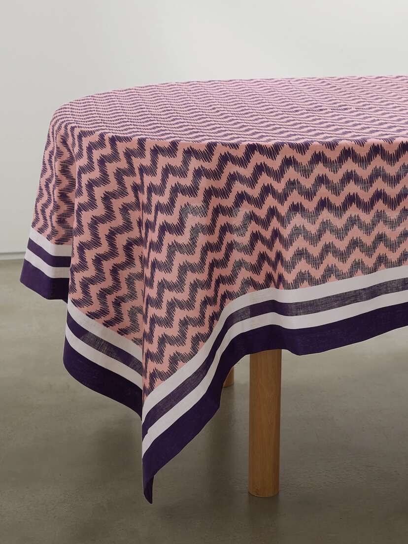 Aquazzura Casa Jaipur Printed Linen Tablecloth