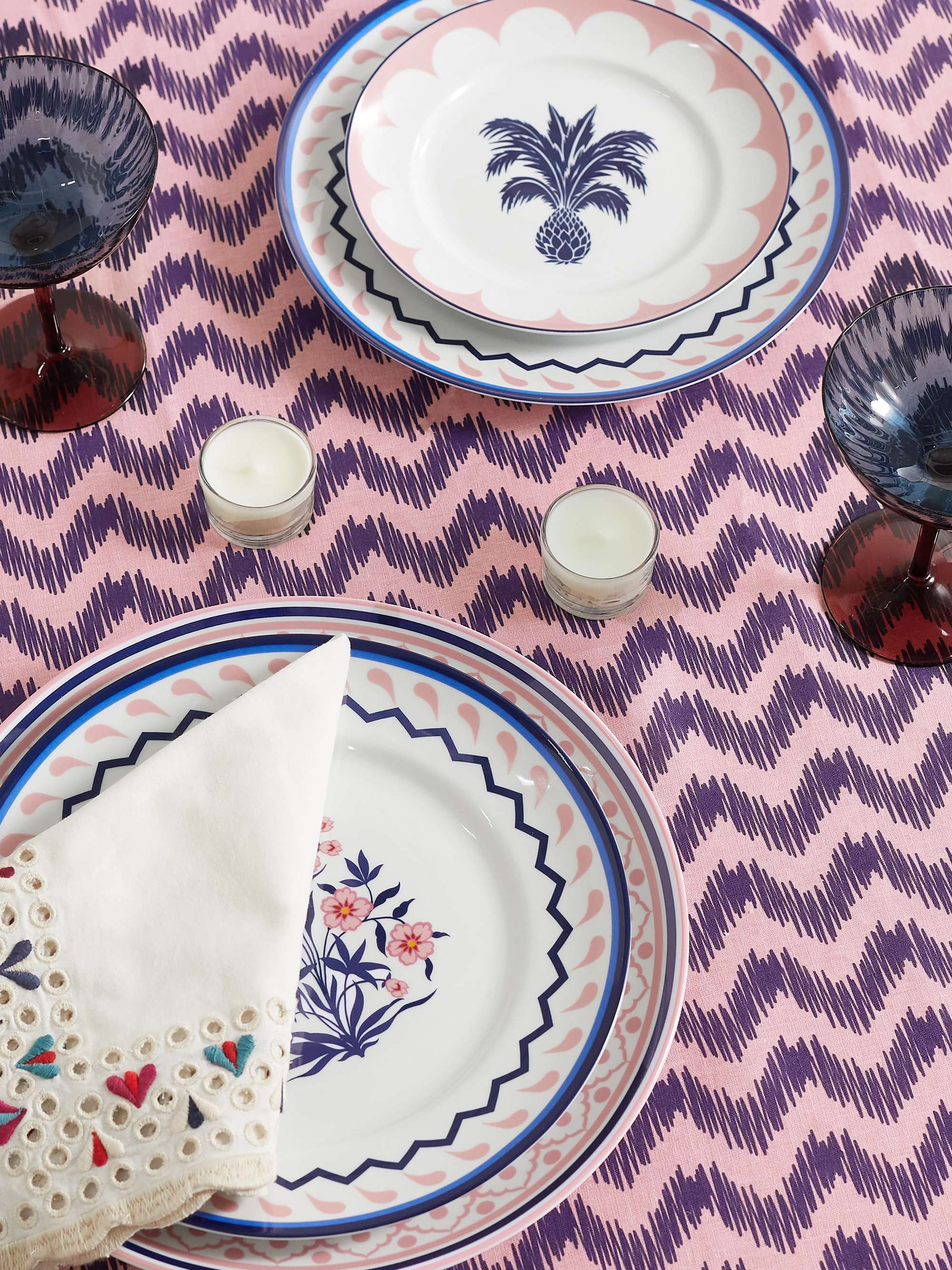 AQUAZZURA CASA Jaipur printed linen tablecloth