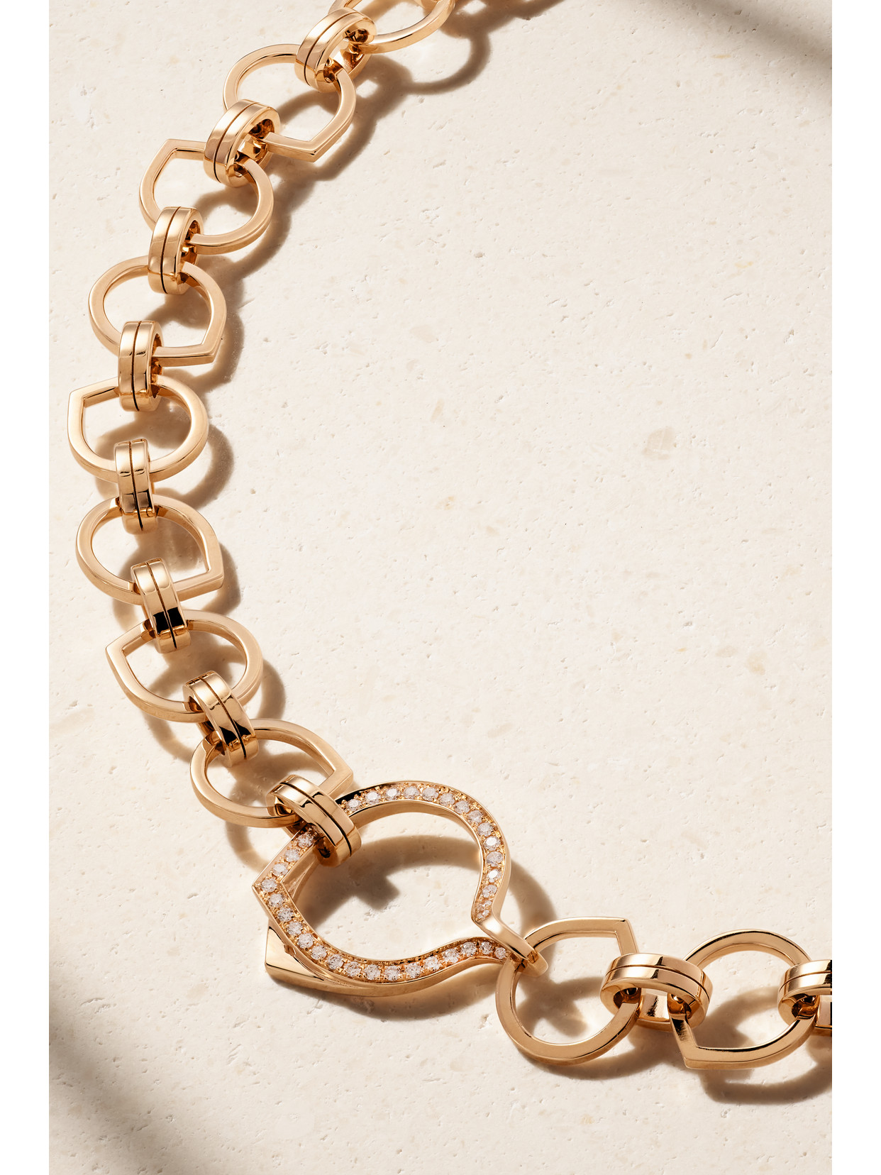 Shop Repossi Antifer 18-karat Rose Gold Diamond Necklace