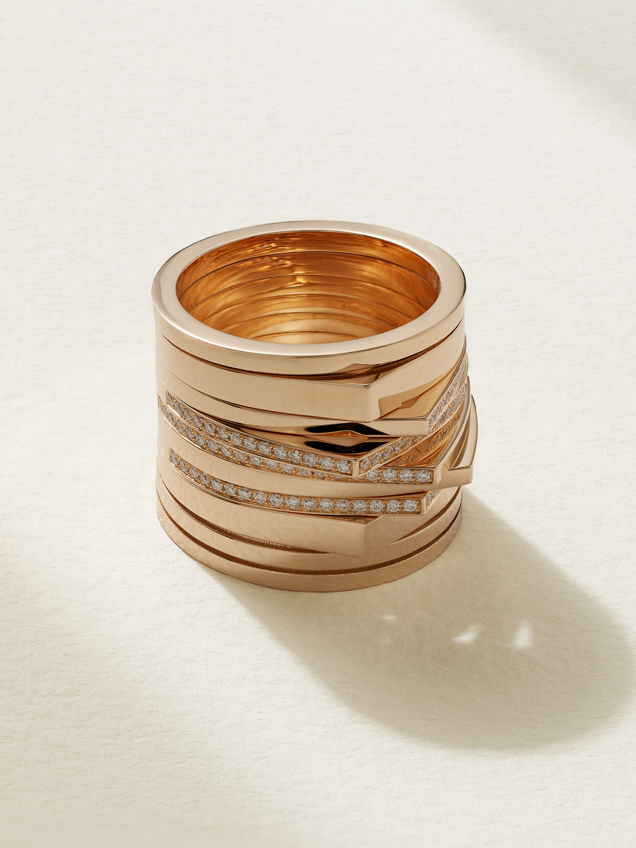 Repossi - Antifer 18-karat Rose Gold Diamond Ring - 57